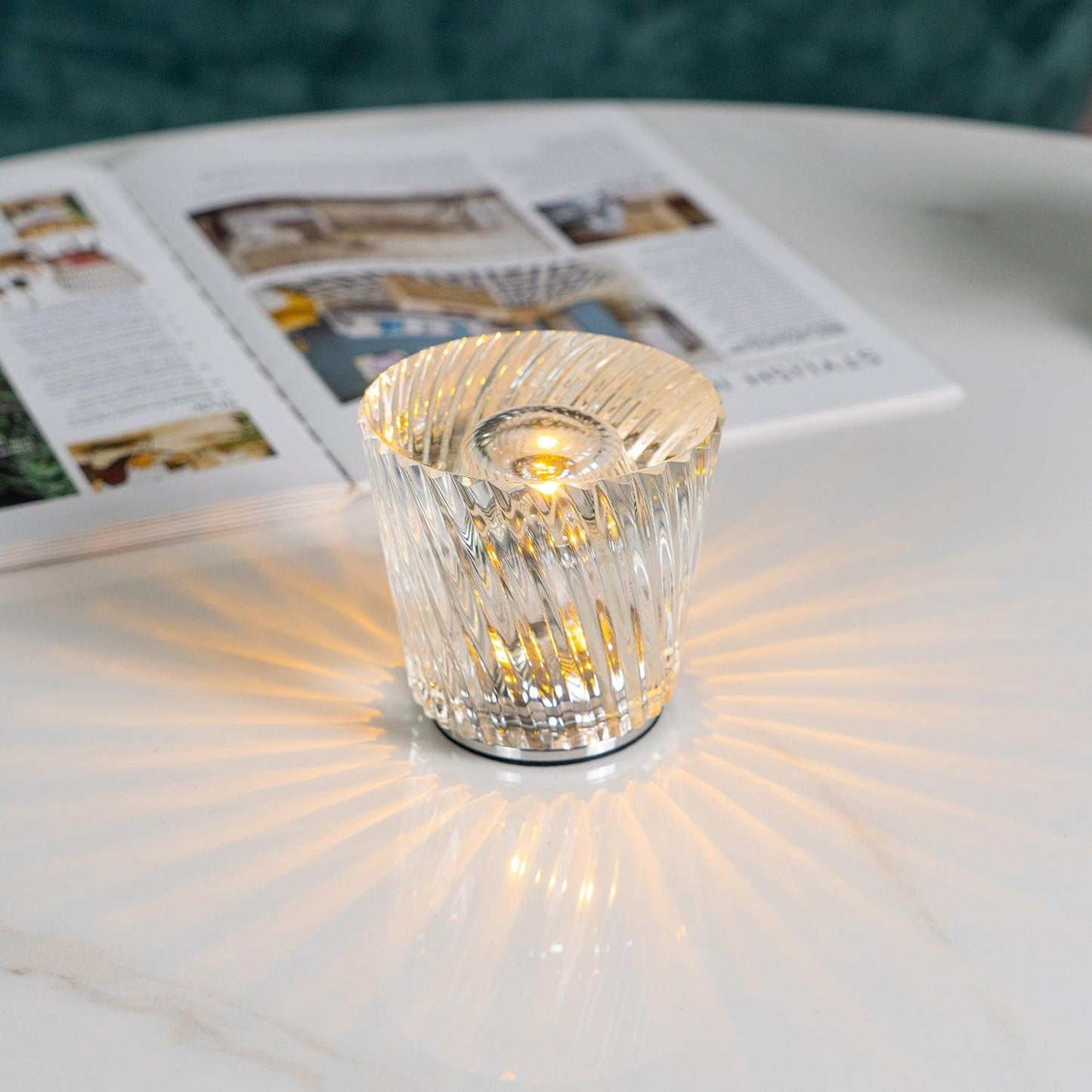 Crystal Diamond Table Lamp | Elegant Rechargeable Decorative Light