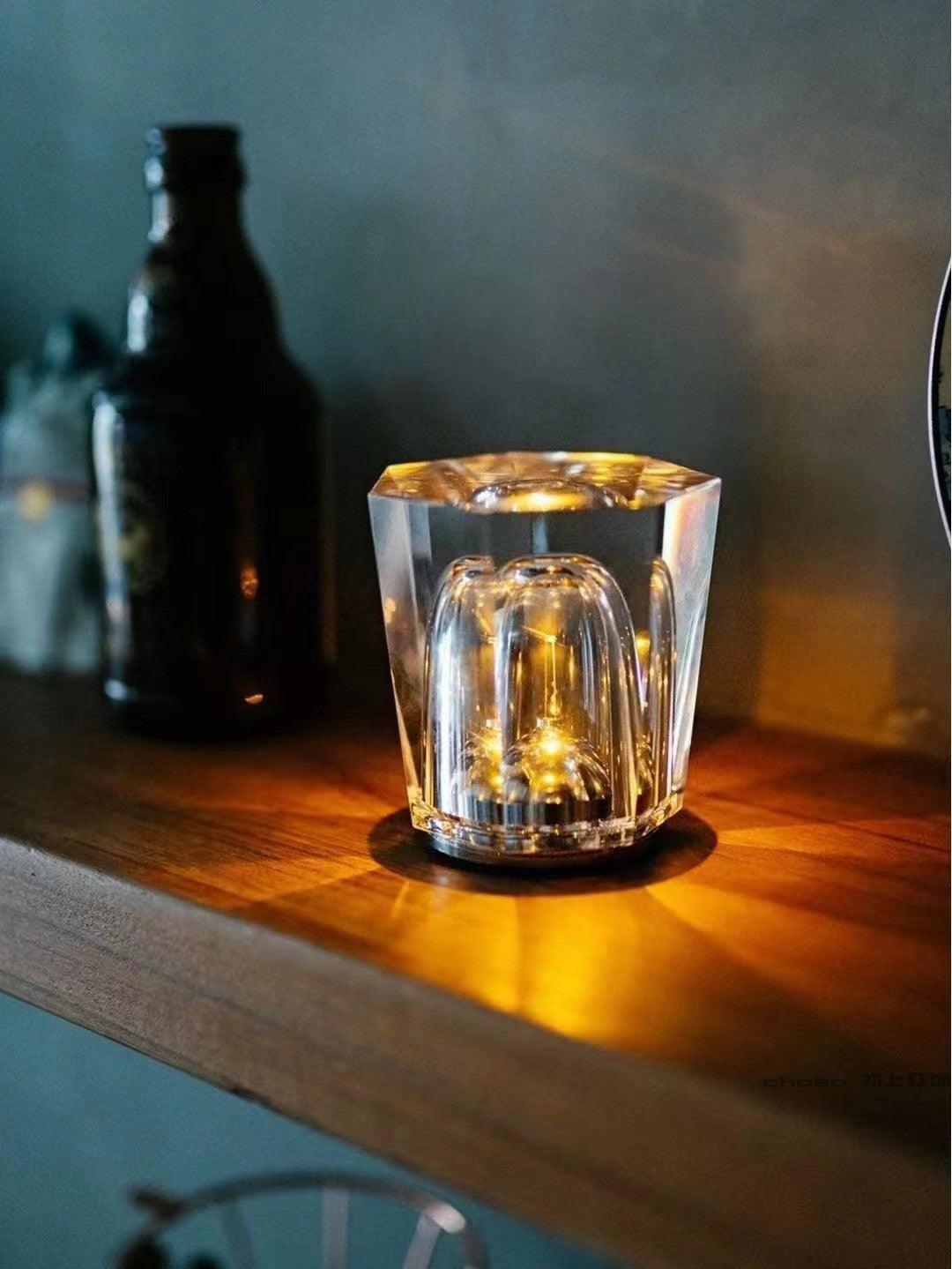 Crystal Diamond Table Lamp | Elegant Rechargeable Decorative Light