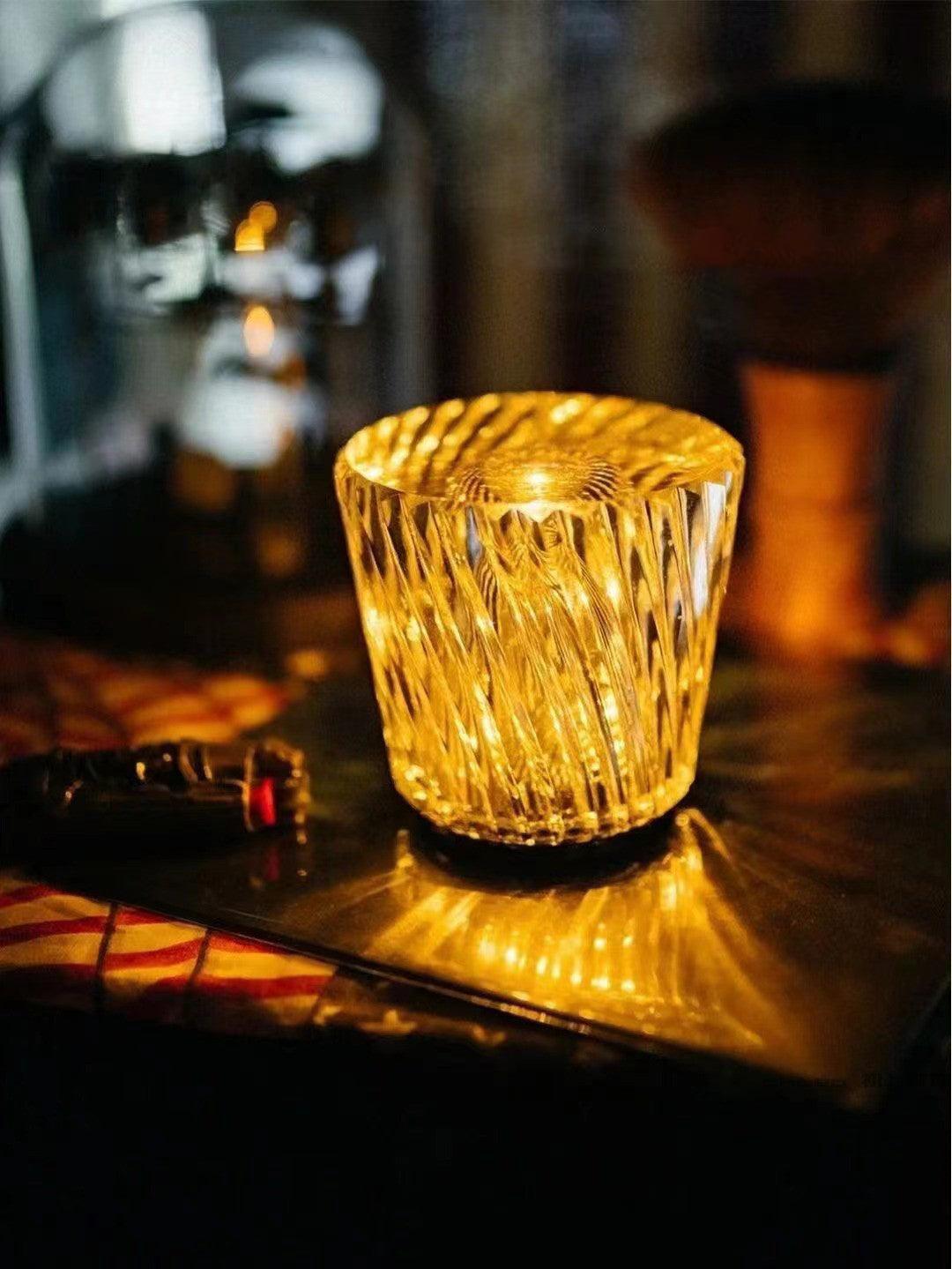 Crystal Diamond Table Lamp | Elegant Rechargeable Decorative Light