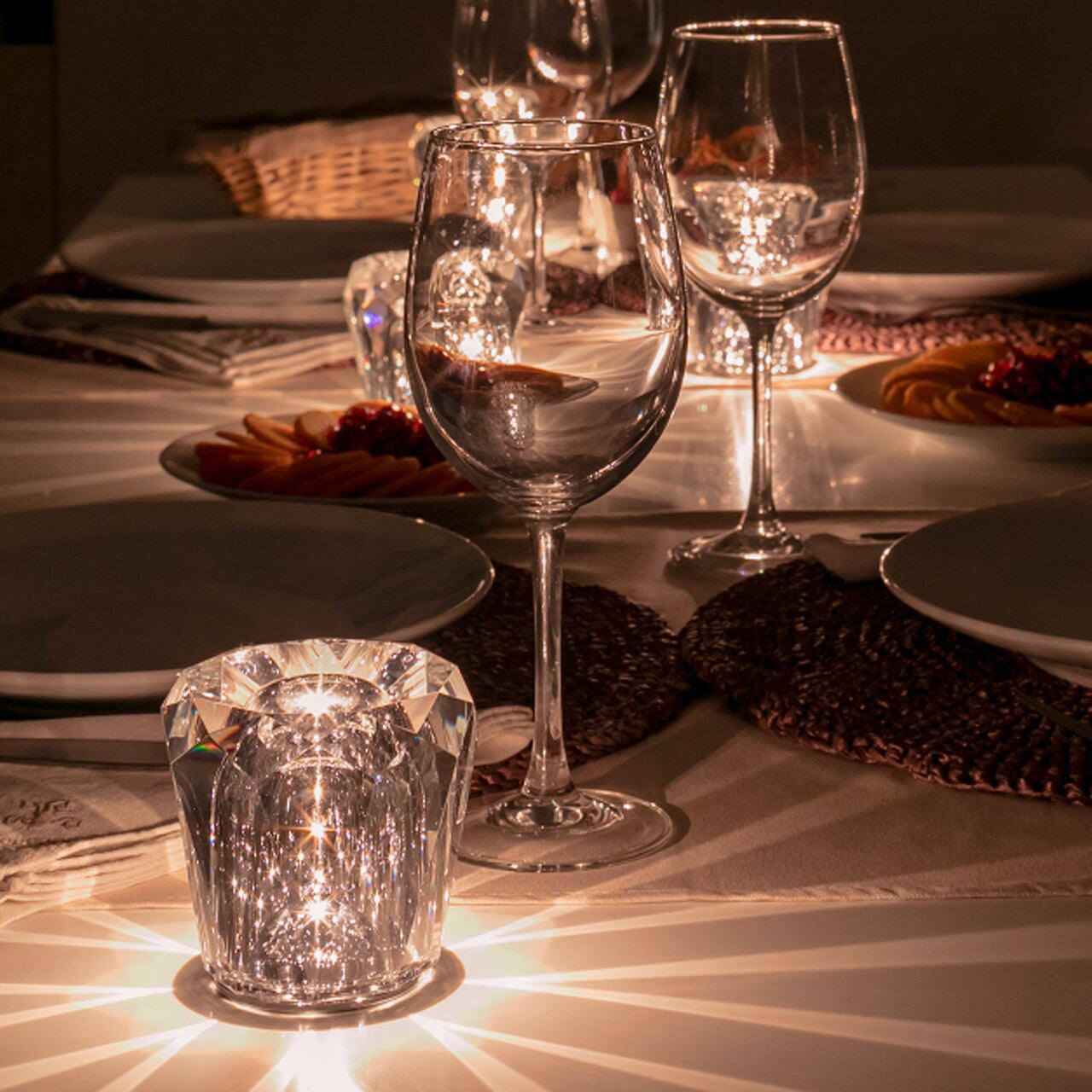 Crystal Diamond Table Lamp | Elegant Rechargeable Decorative Light
