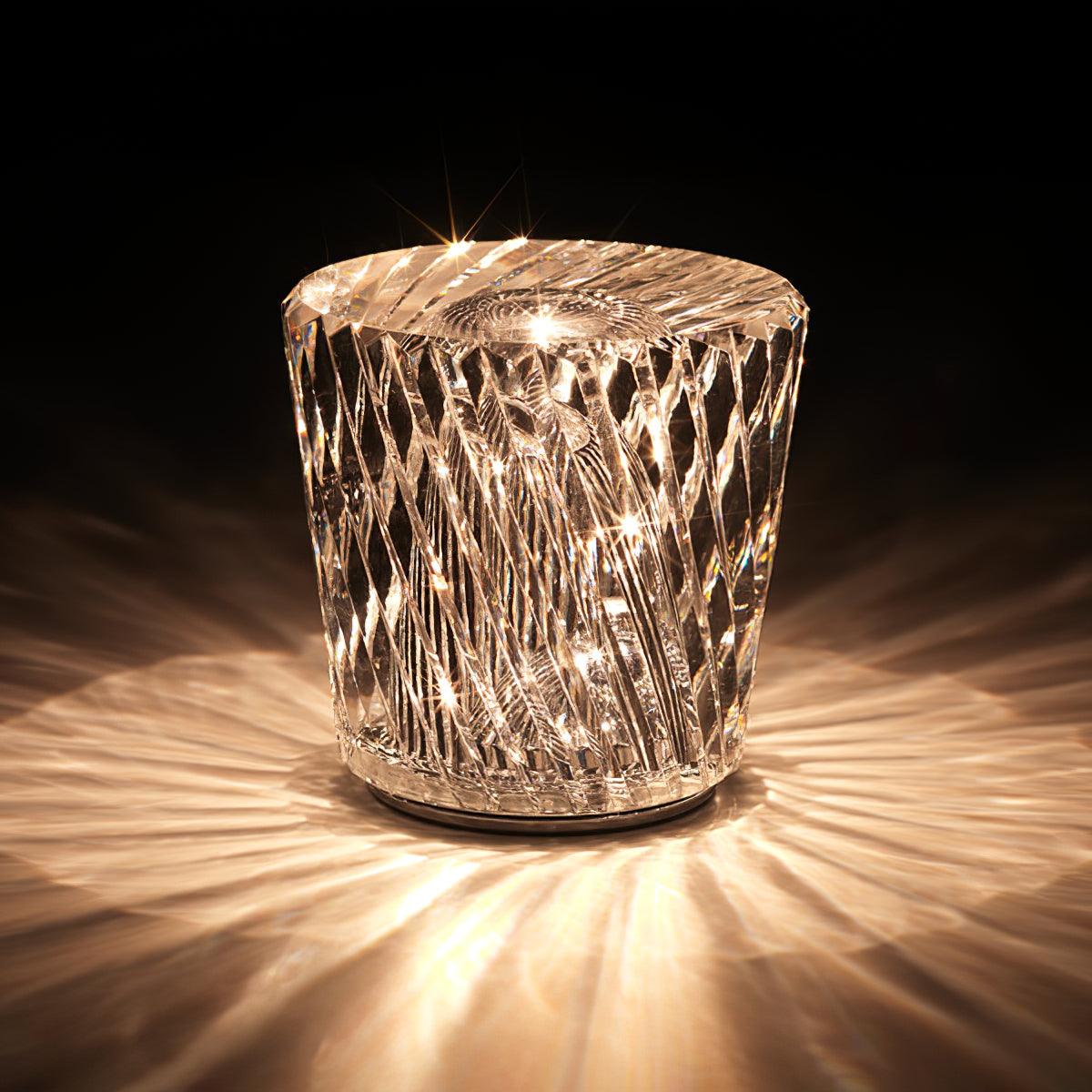 Crystal Diamond Table Lamp | Elegant Rechargeable Decorative Light
