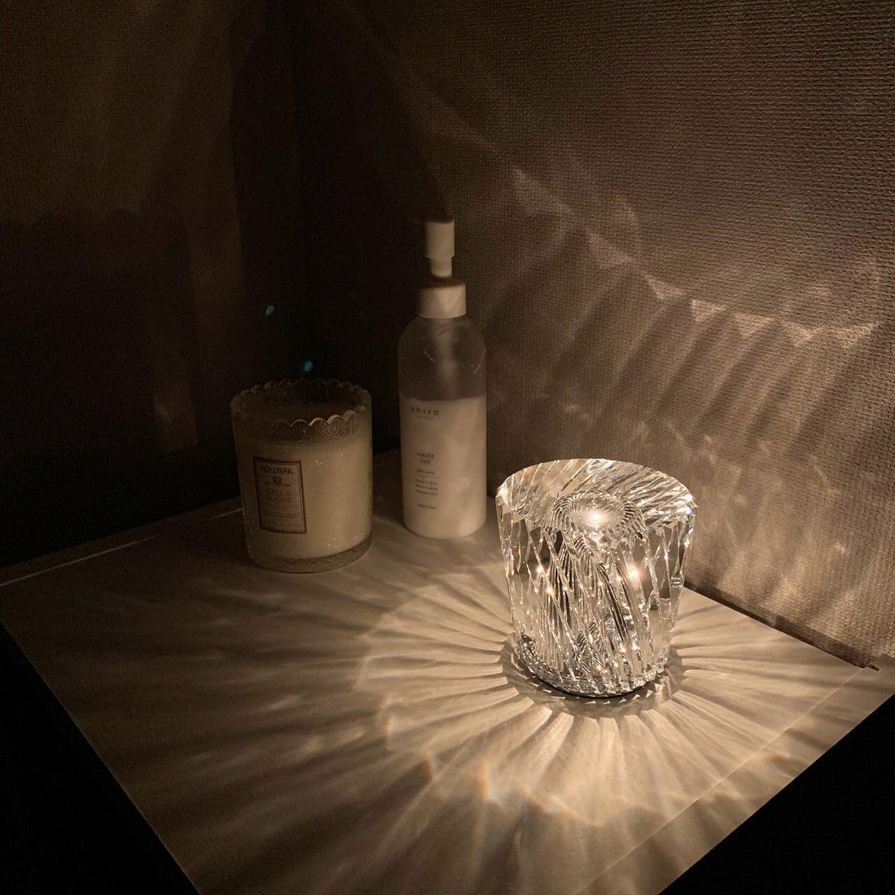 Crystal Diamond Table Lamp | Elegant Rechargeable Decorative Light