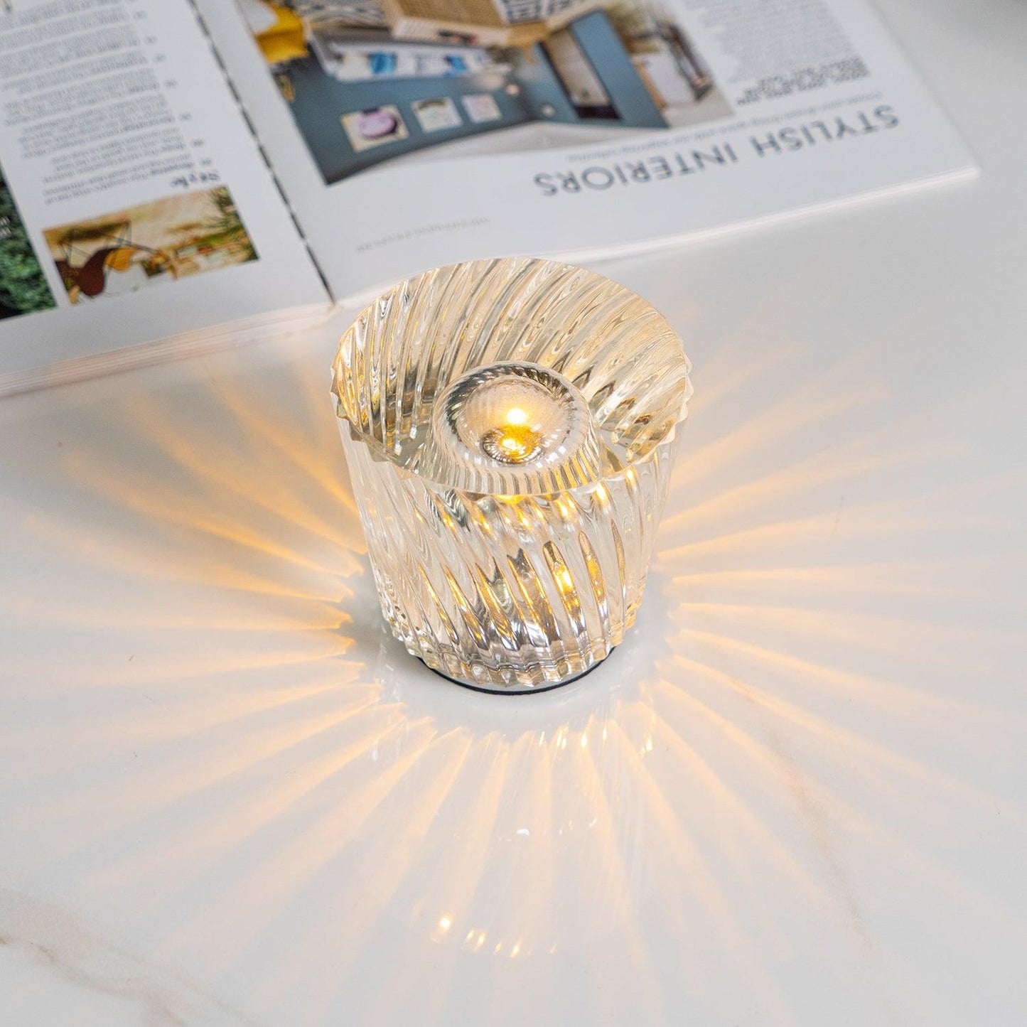 Crystal Diamond Table Lamp | Elegant Rechargeable Decorative Light