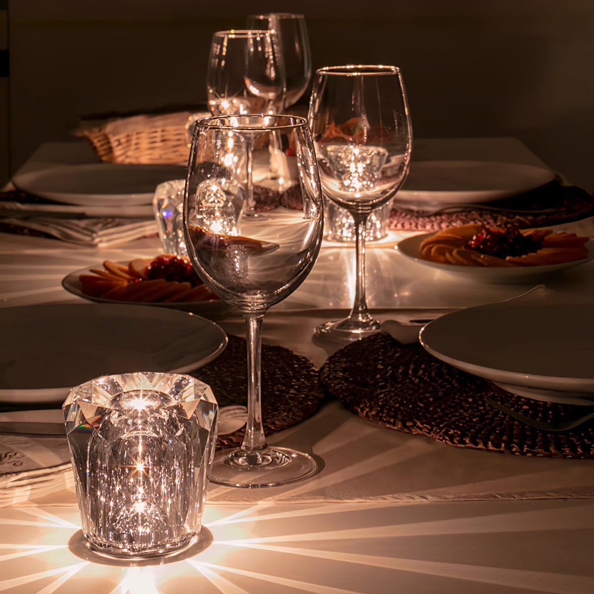 Crystal Diamond Table Lamp | Elegant Rechargeable Decorative Light