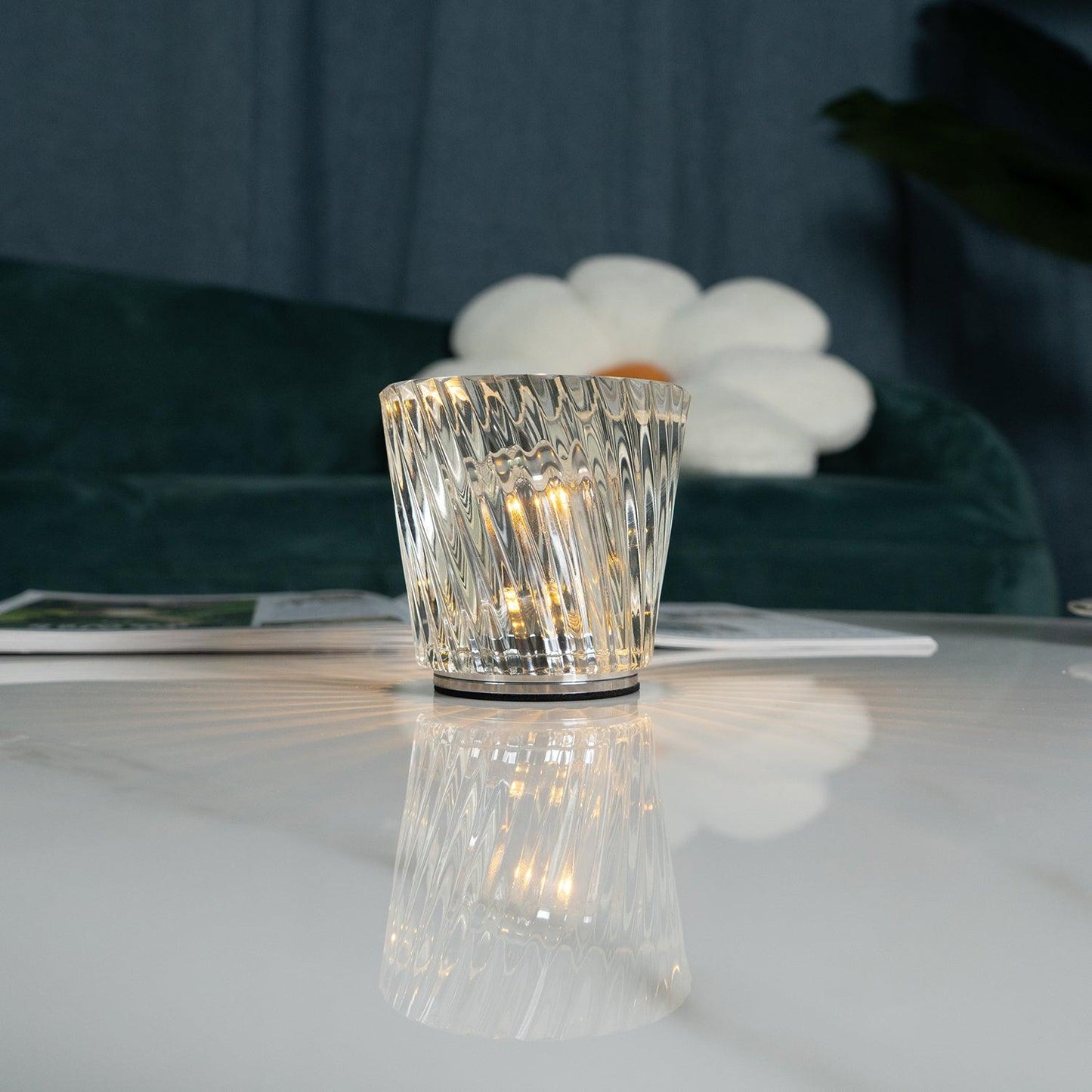 Crystal Diamond Table Lamp | Elegant Rechargeable Decorative Light