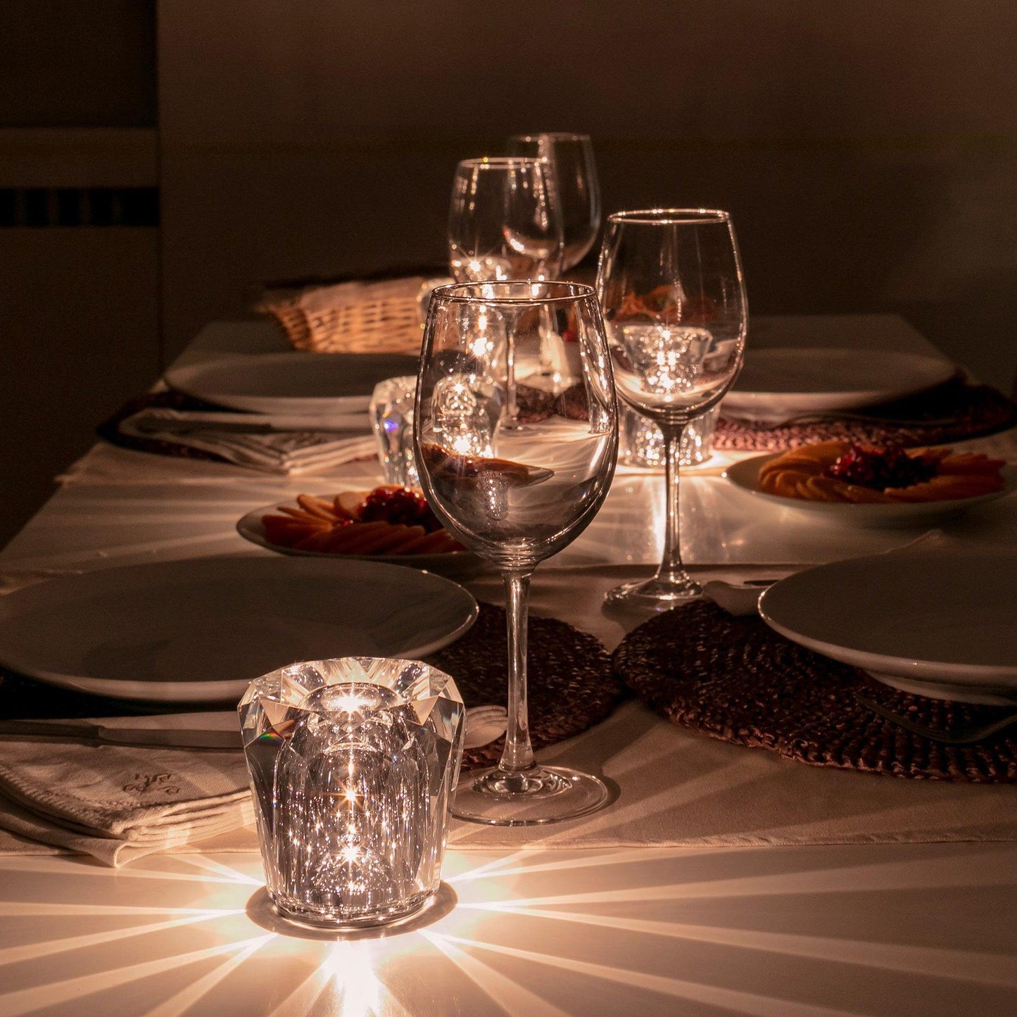 Crystal Diamond Table Lamp | Elegant Rechargeable Decorative Light