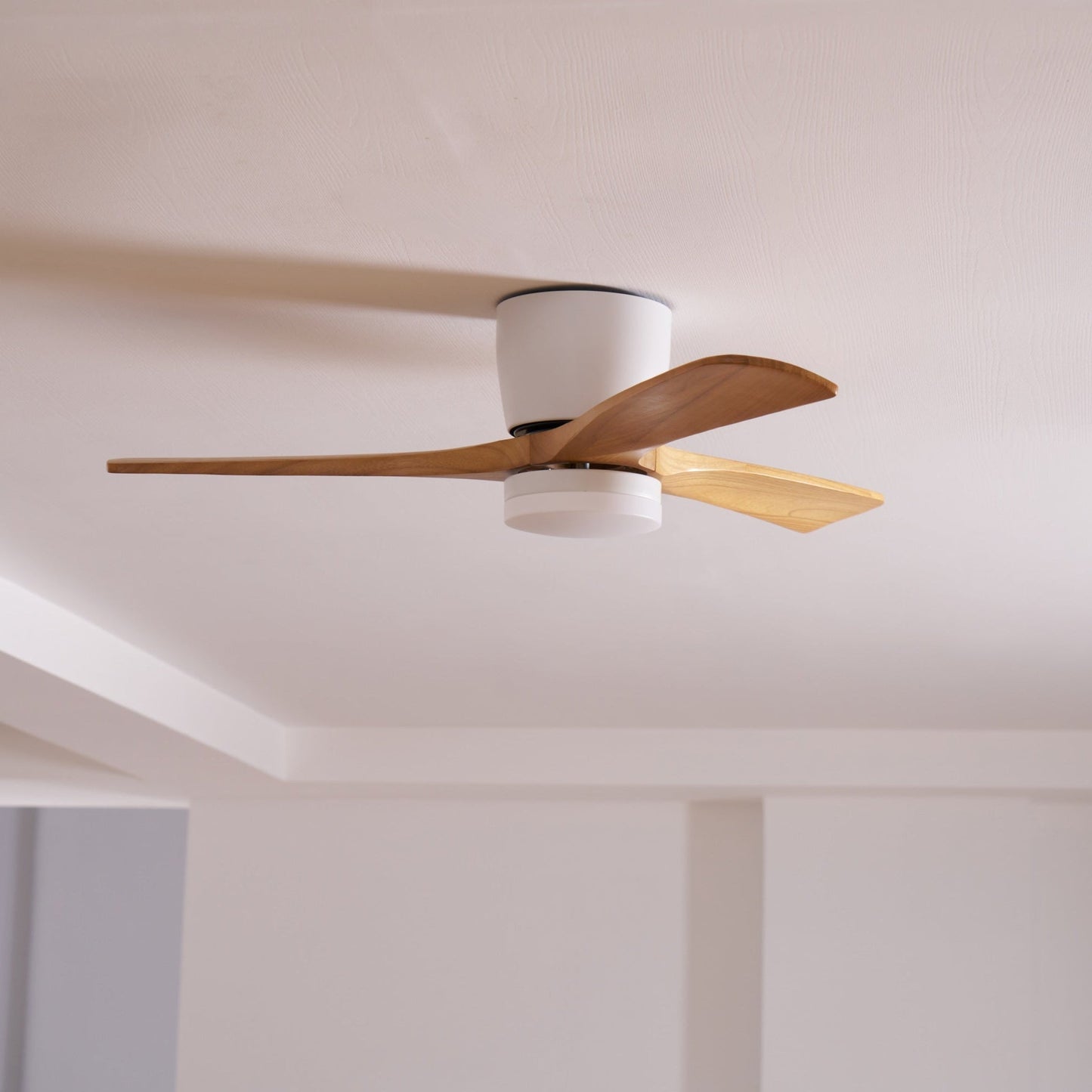 Modern Nordic Wooden Ceiling Fan with LED Light | Quiet Bedroom Ceiling Lamp