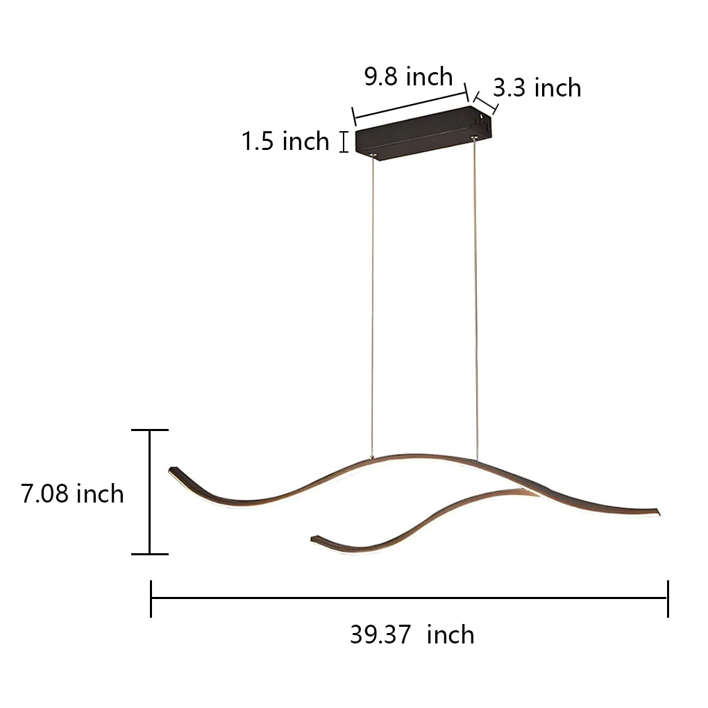 Modern LED Wave Pendant Ceiling Light | Stylish Linear Hanging Lamp