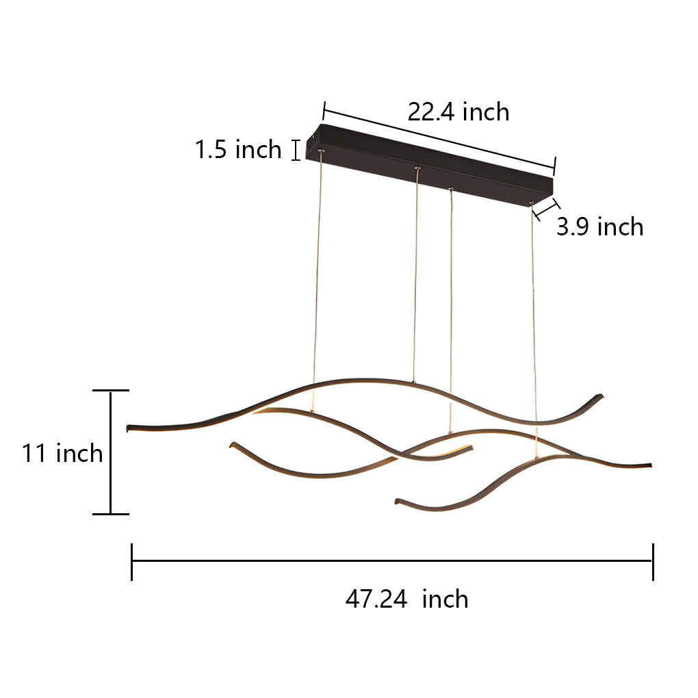 Modern LED Wave Pendant Ceiling Light | Stylish Linear Hanging Lamp