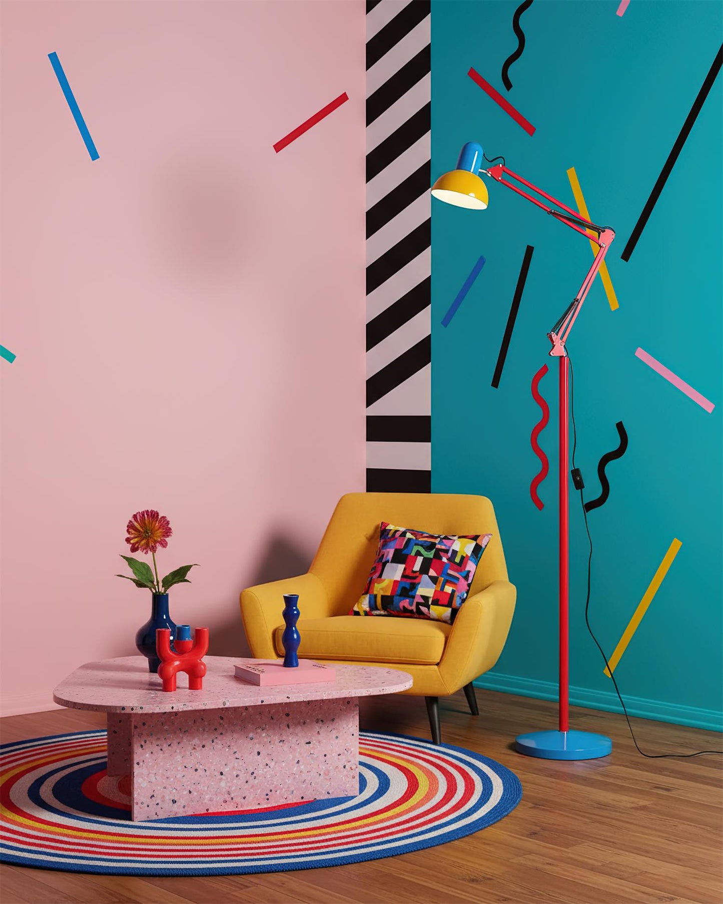 Adjustable Modern Floor Lamp | Colourful Standing Light for Living Room