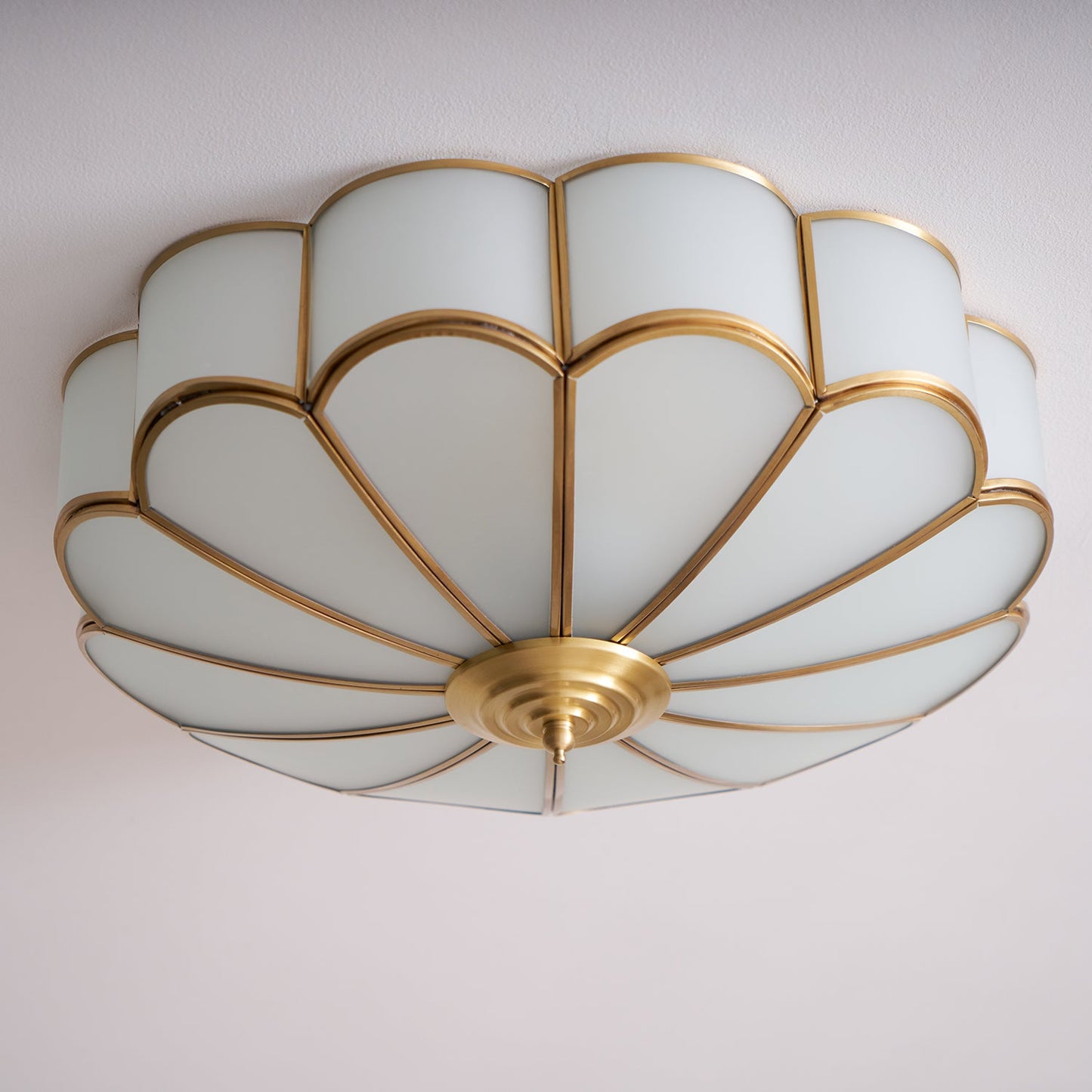 Flower Shape Glass Ceiling Lamp | Elegant Bedroom and Living Room Light Fixture