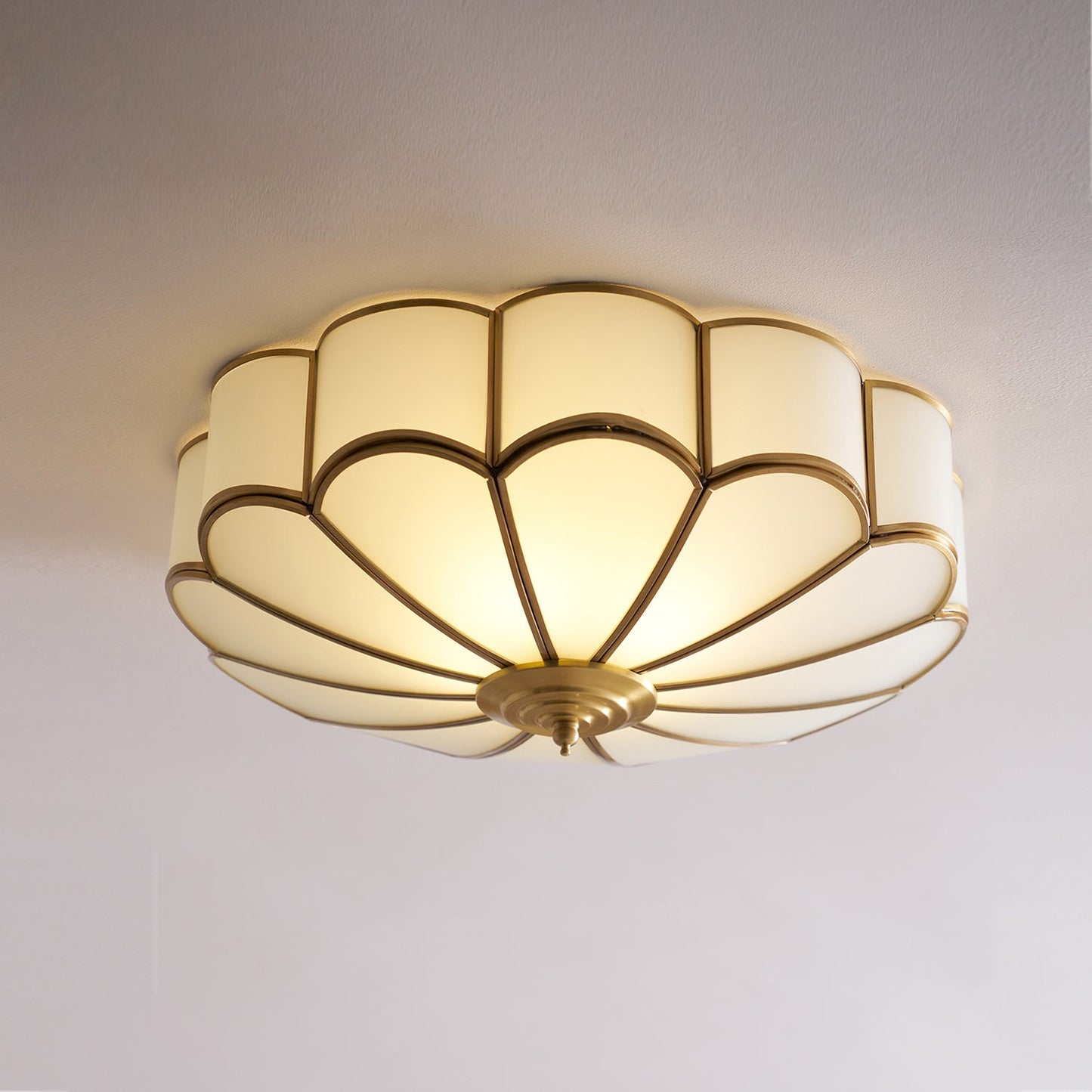 Flower Shape Glass Ceiling Lamp | Elegant Bedroom and Living Room Light Fixture