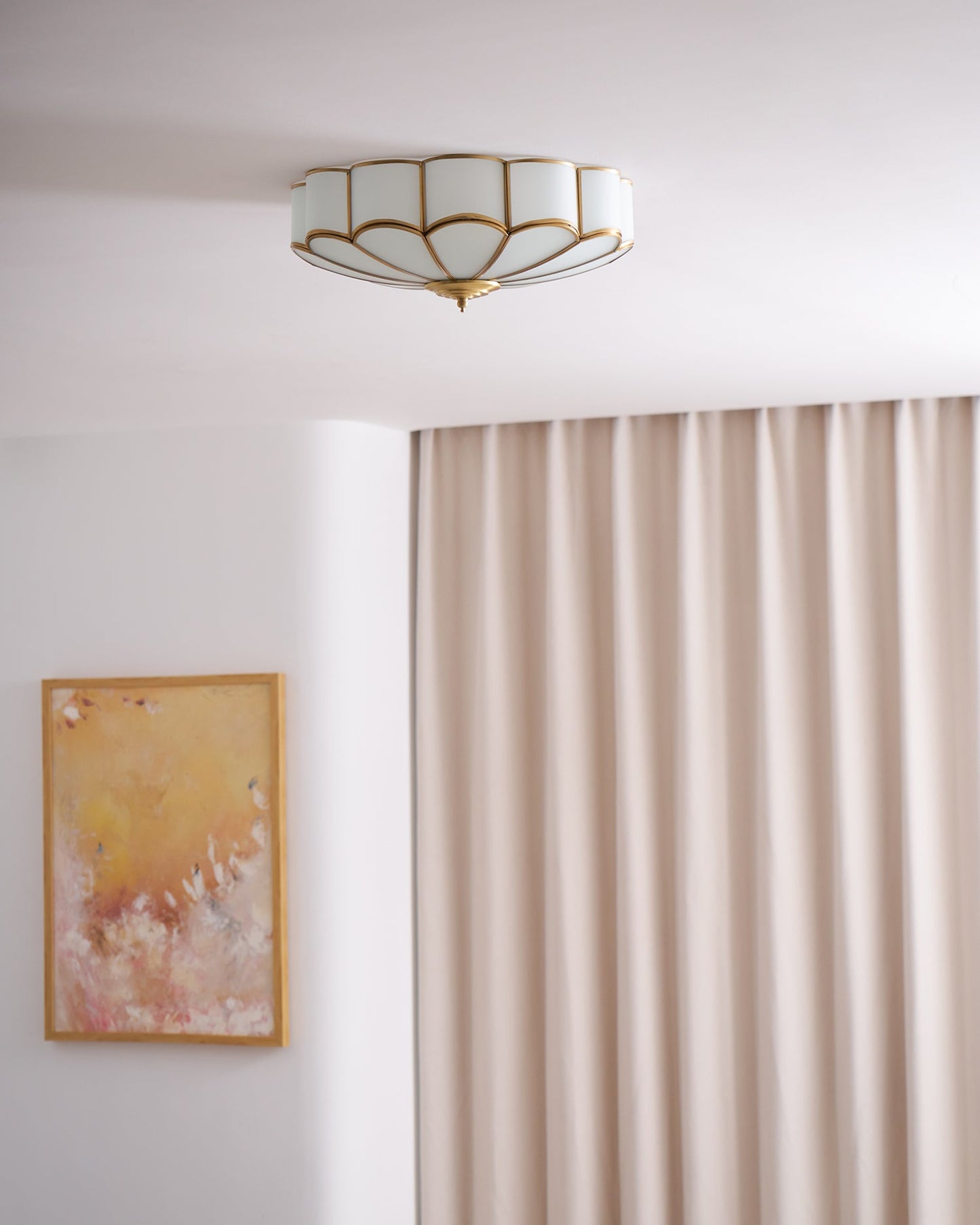 Flower Shape Glass Ceiling Lamp | Elegant Bedroom and Living Room Light Fixture