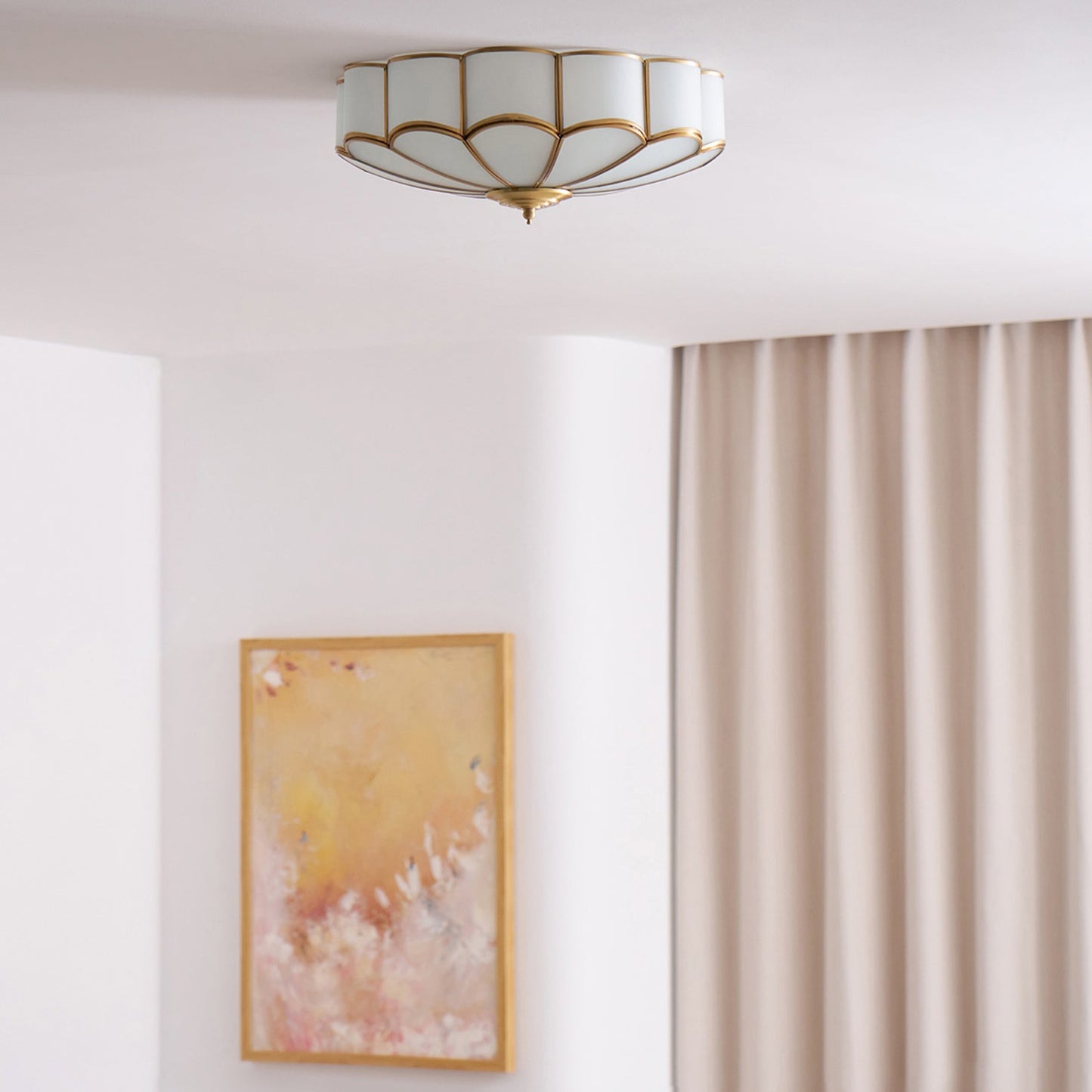 Flower Shape Glass Ceiling Lamp | Elegant Bedroom and Living Room Light Fixture