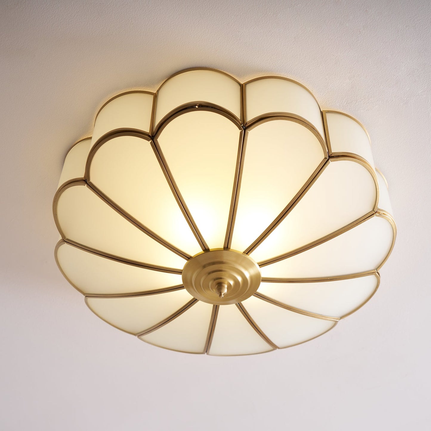 Flower Shape Glass Ceiling Lamp | Elegant Bedroom and Living Room Light Fixture