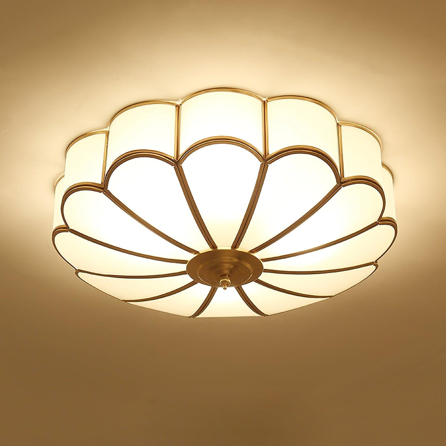 Flower Shape Glass Ceiling Lamp | Elegant Bedroom and Living Room Light Fixture