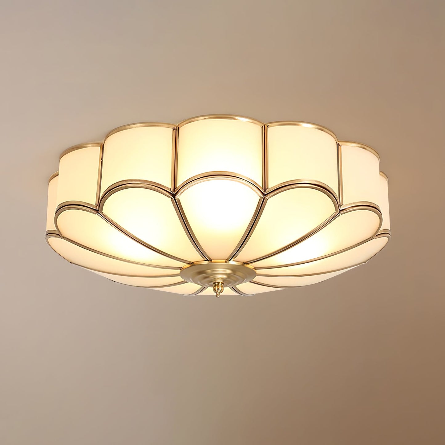 Flower Shape Glass Ceiling Lamp | Elegant Bedroom and Living Room Light Fixture