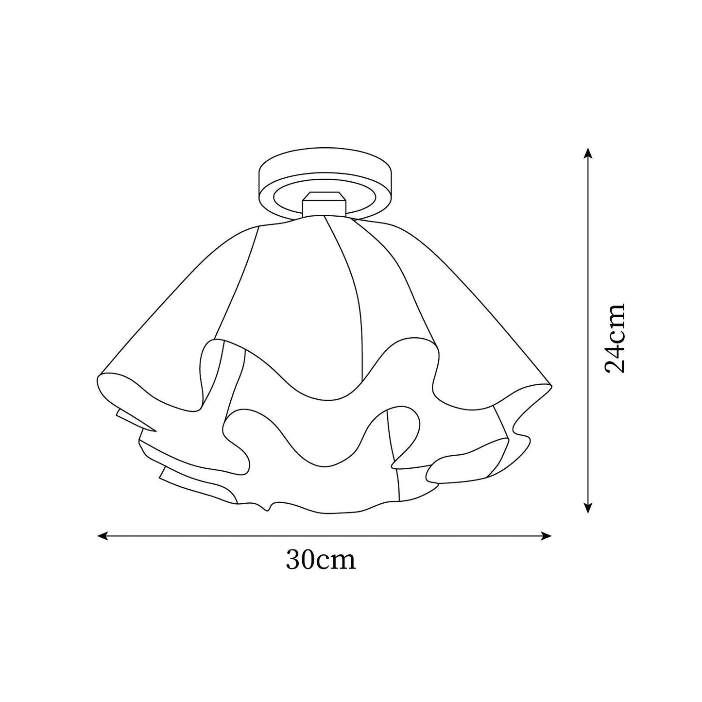 Modern Pleated Ceiling Light | Elegant Flush Mount Lamp for Bedroom or Living Room
