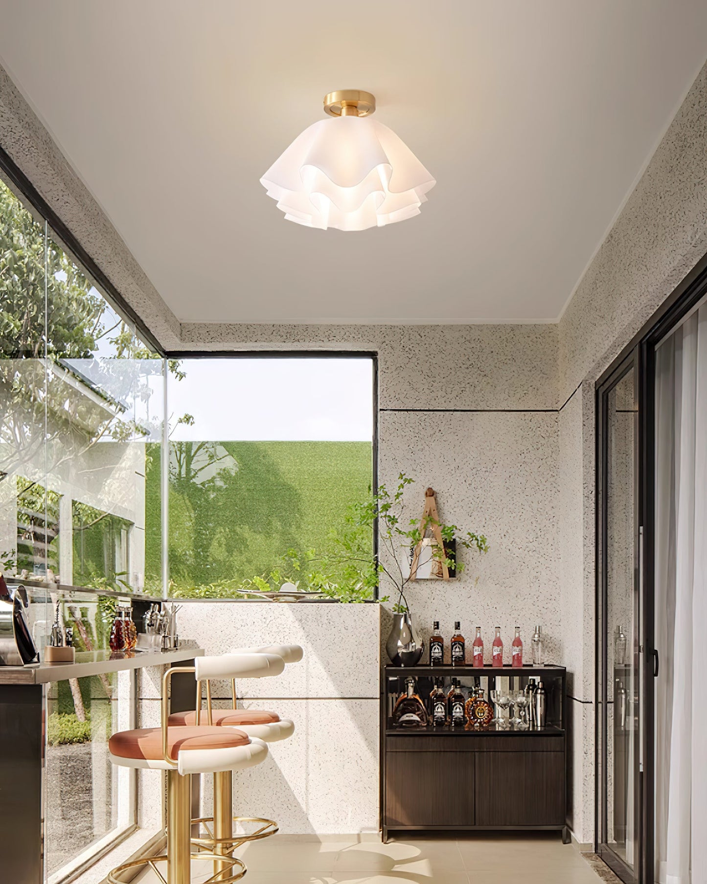 Modern Pleated Ceiling Light | Elegant Flush Mount Lamp for Bedroom or Living Room
