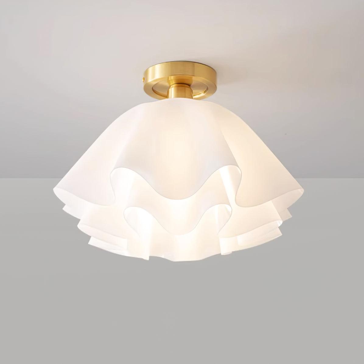 Modern Pleated Ceiling Light | Elegant Flush Mount Lamp for Bedroom or Living Room