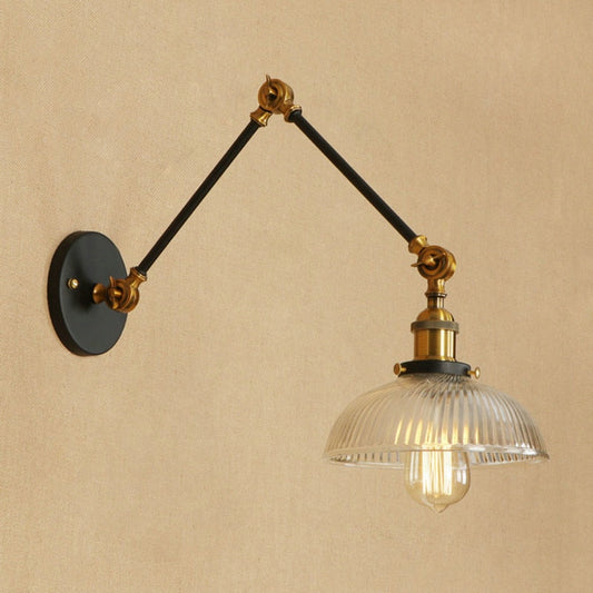 Vintage Glass Wall Light Sconce | Industrial Bedroom and Living Room Wall Lamp