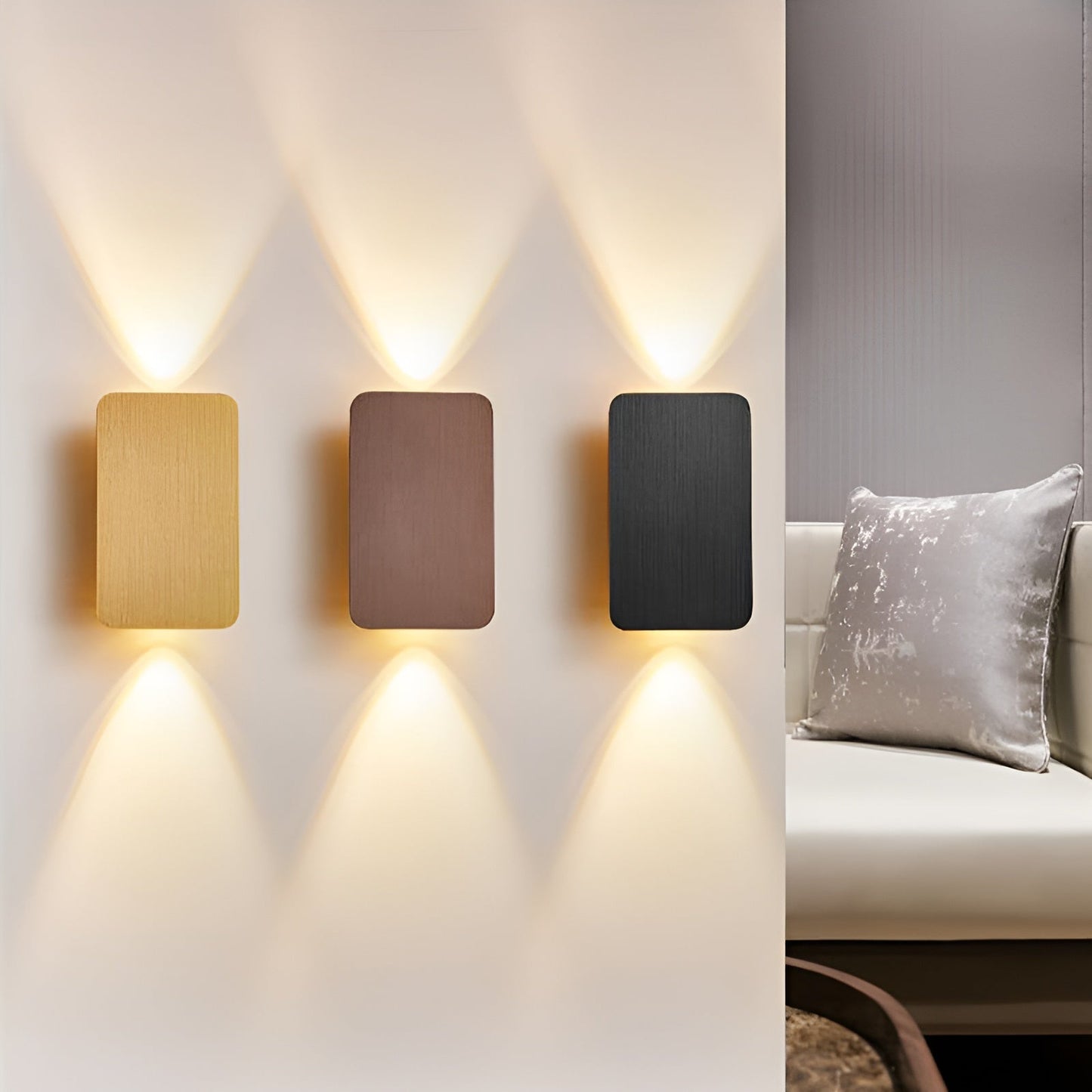 Modern Rectangle LED Wall Lamp with Up and Down Light | Indoor Wall Sconce Lighting