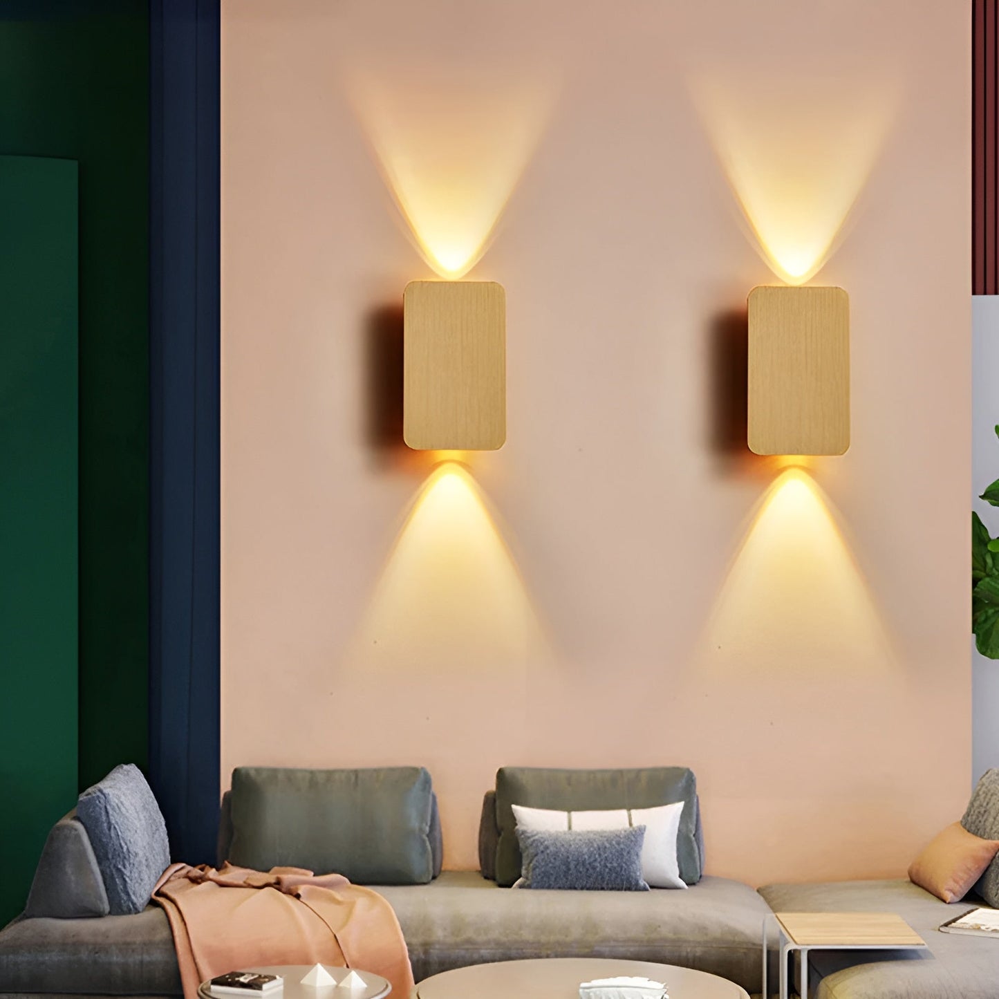 Modern Rectangle LED Wall Lamp with Up and Down Light | Indoor Wall Sconce Lighting