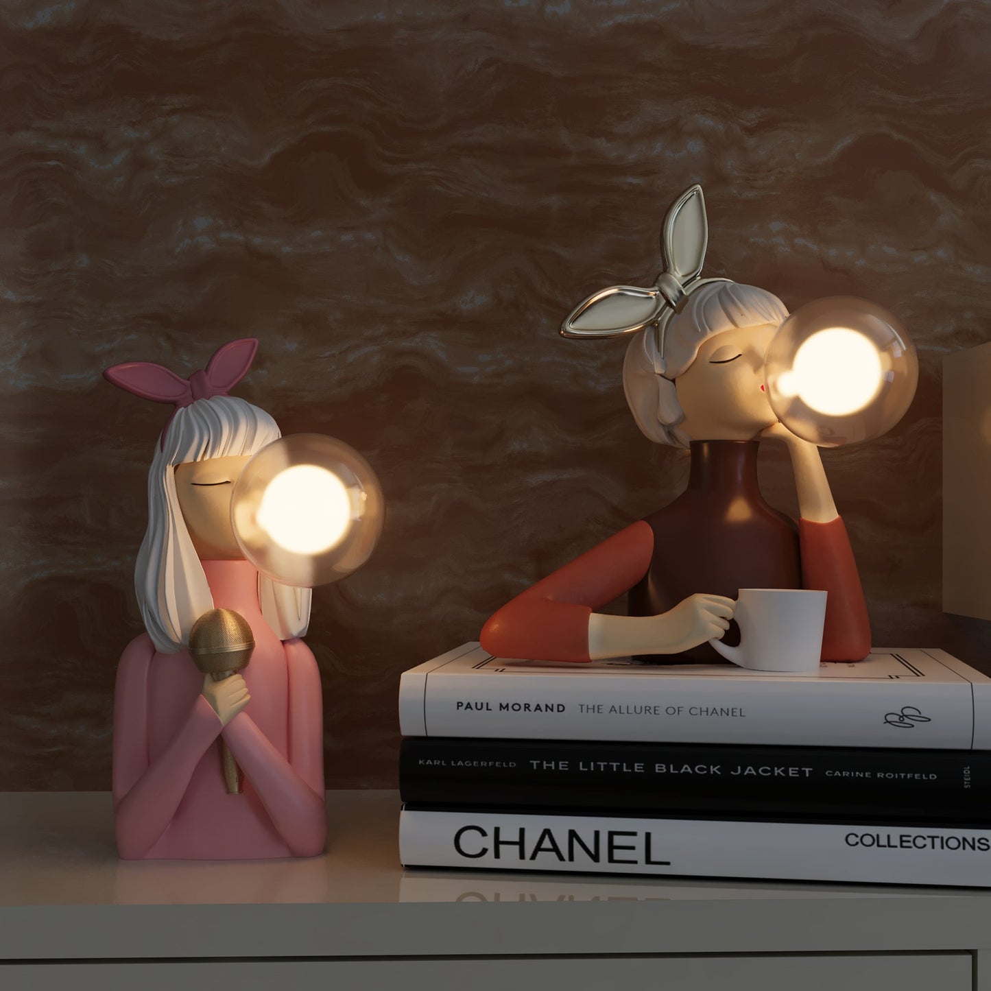Handcrafted Artistic Figurine LED Table Lamp | Decorative Bedside and Desk Light