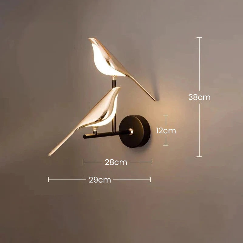 Modern Bird Wall Lamp with LED Light | Decorative Indoor Sconce