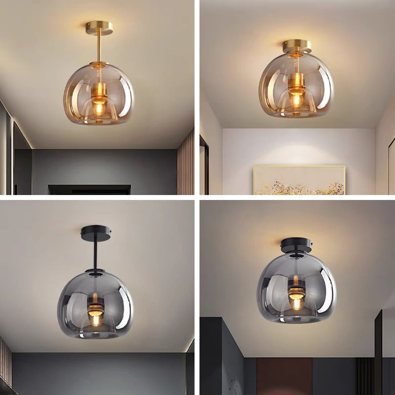 Modern Glass Ceiling Light | Contemporary Bedroom Living Room Ceiling Lamp