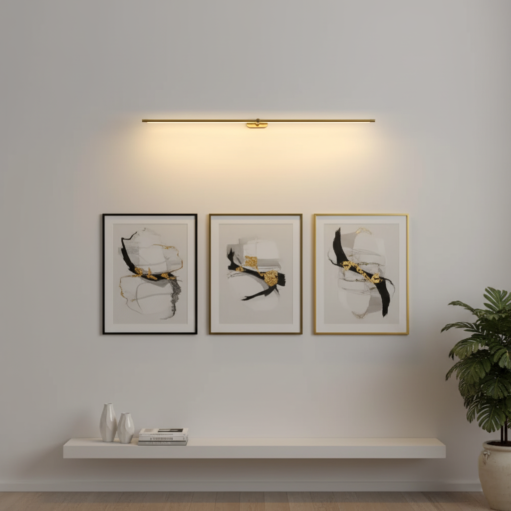 Rechargeable Linear Wall Lamp | Minimalist LED Light for Art or Living Spaces