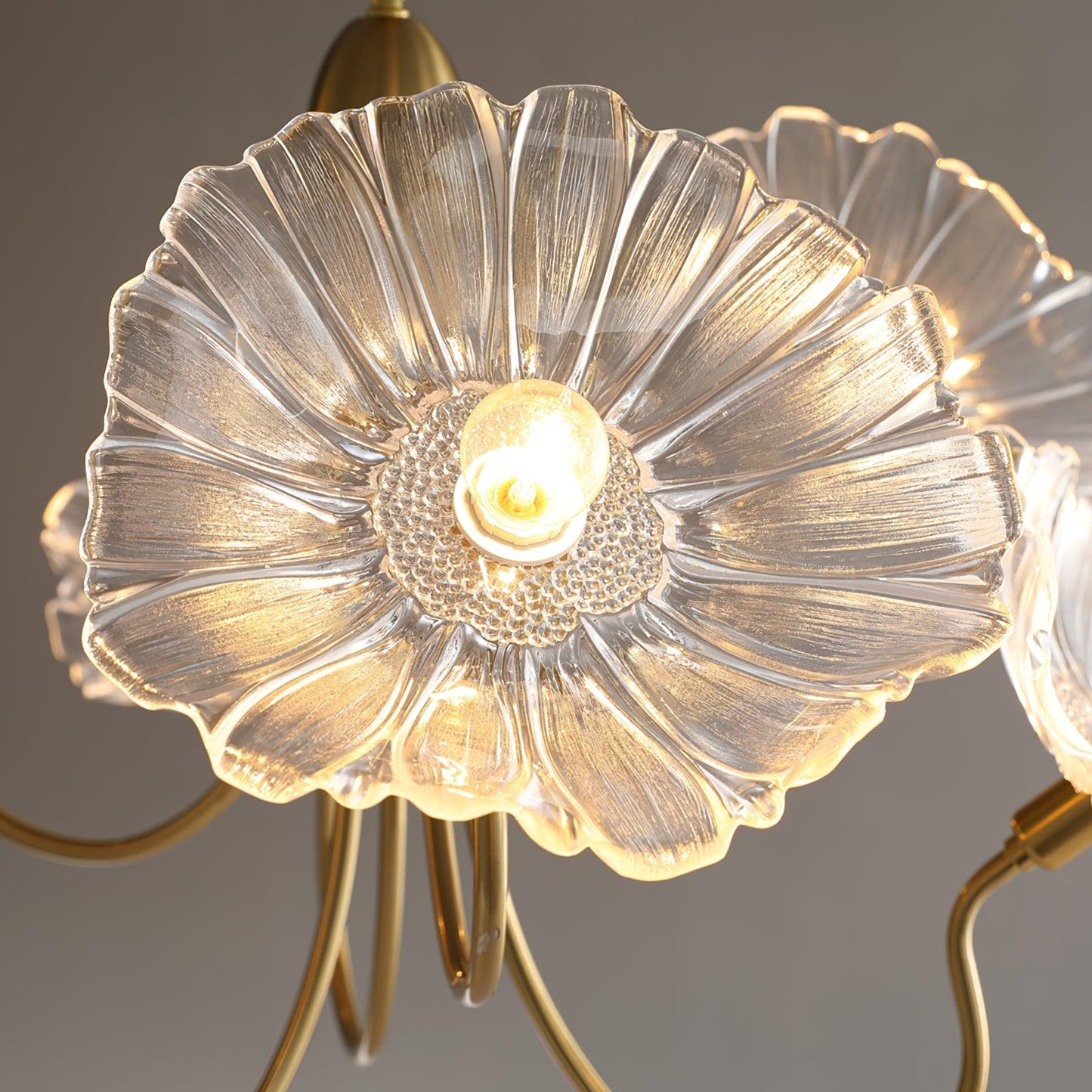 Leaf Glass Chandelier Ceiling Light | Modern Frosted Glass Pendant Lamp