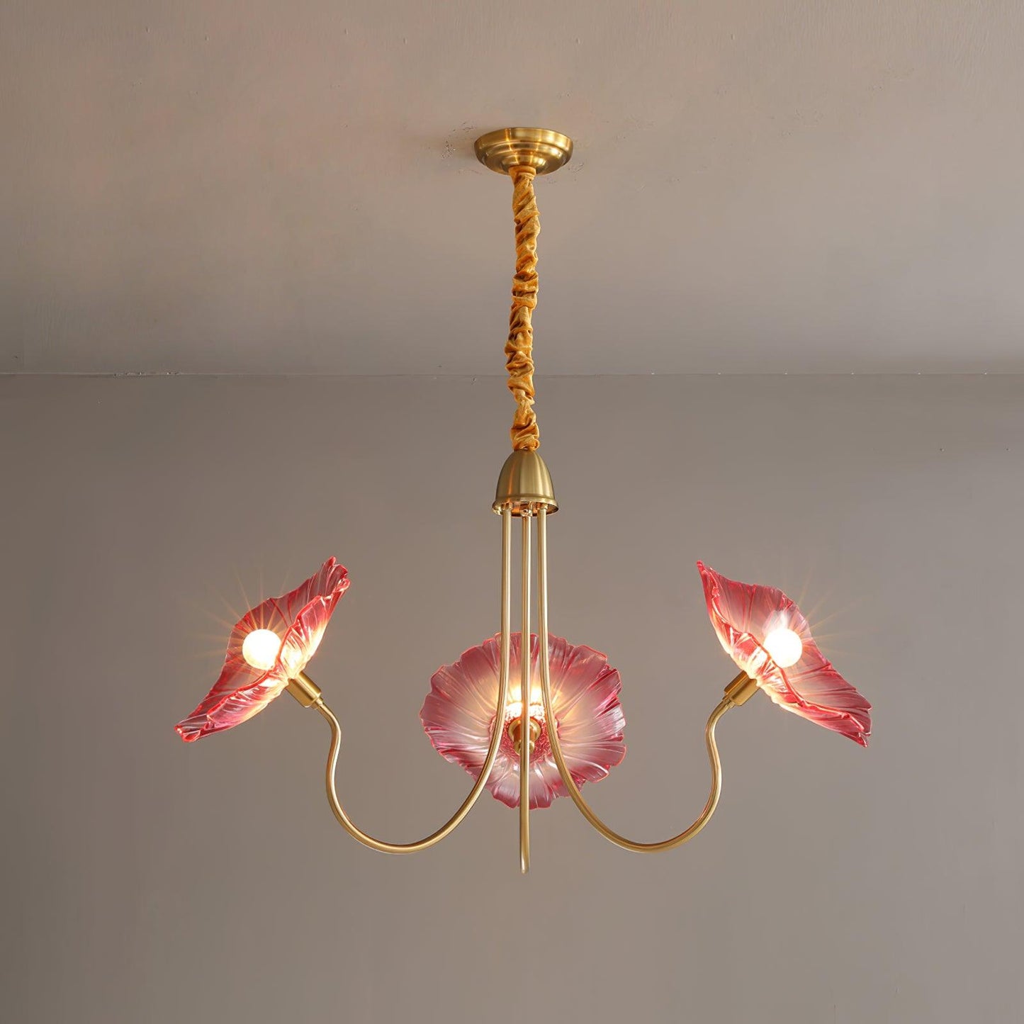 Leaf Glass Chandelier Ceiling Light | Modern Frosted Glass Pendant Lamp