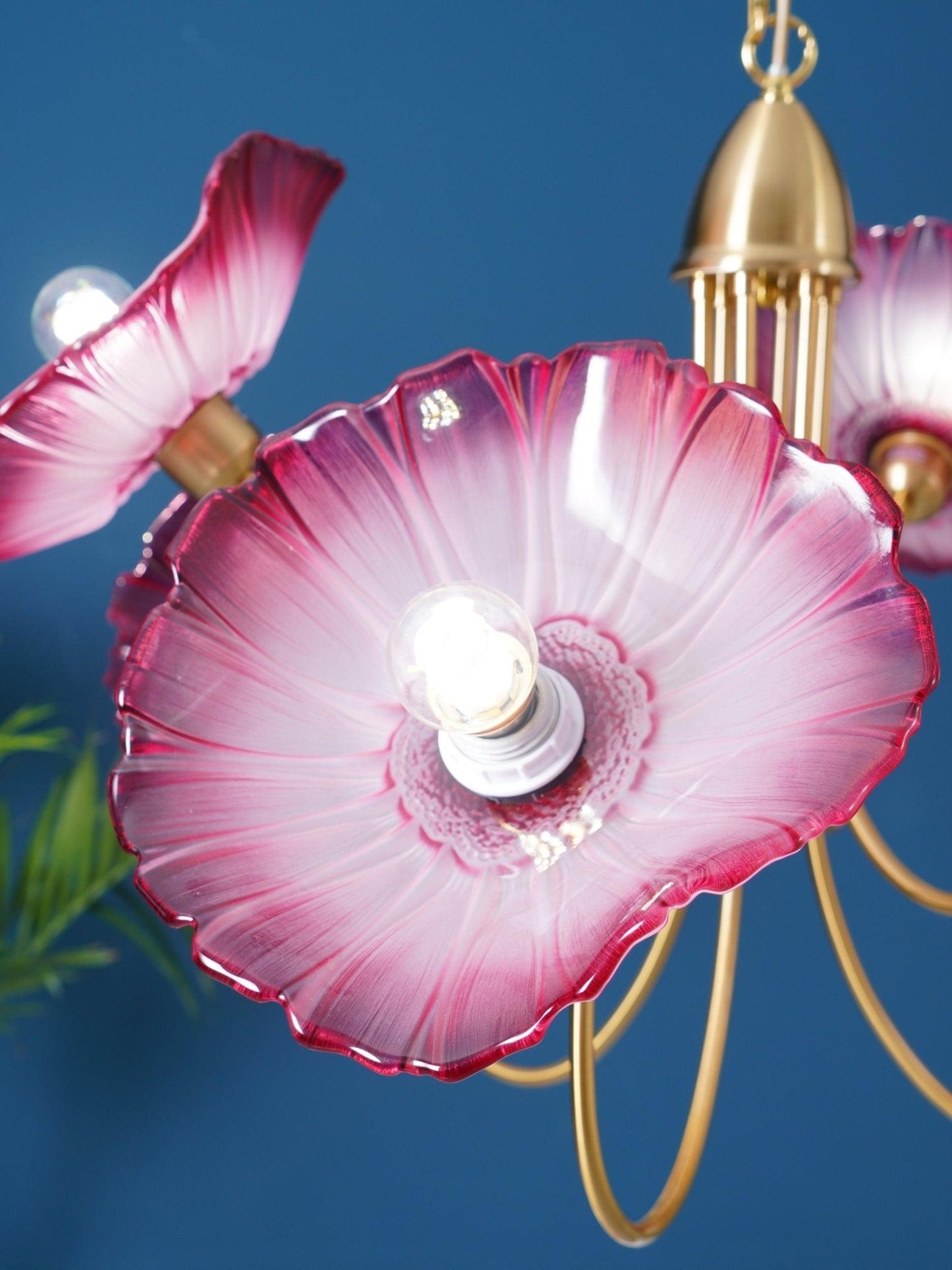 Leaf Glass Chandelier Ceiling Light | Modern Frosted Glass Pendant Lamp