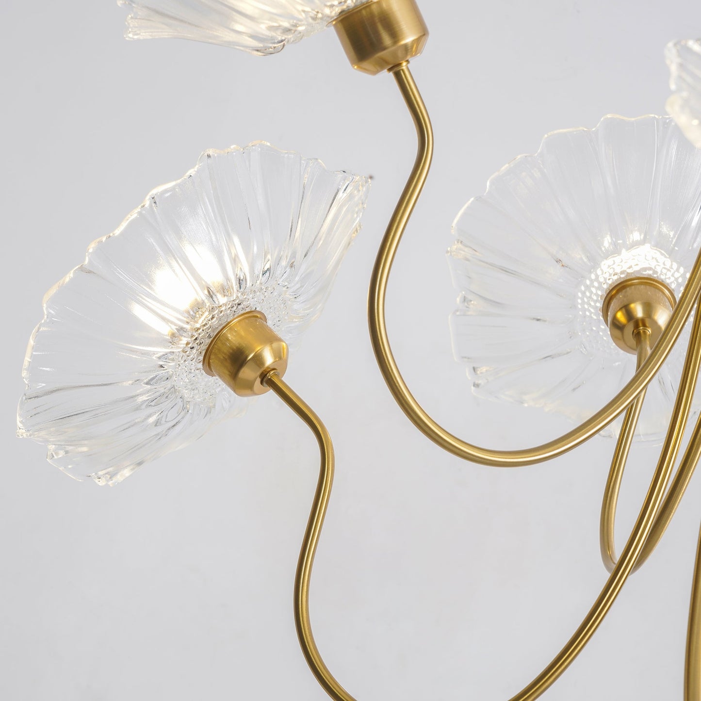Leaf Glass Chandelier Ceiling Light | Modern Frosted Glass Pendant Lamp
