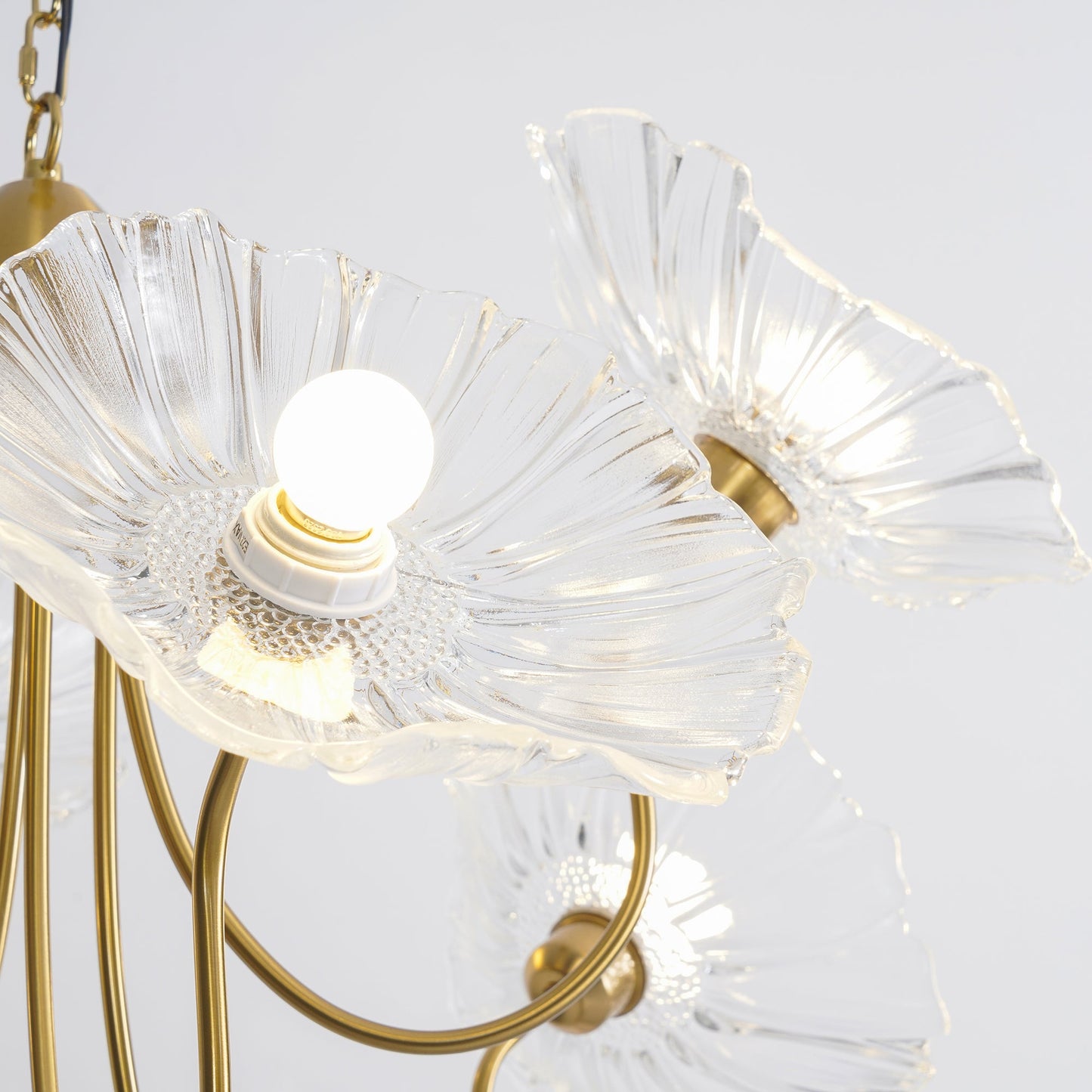 Leaf Glass Chandelier Ceiling Light | Modern Frosted Glass Pendant Lamp