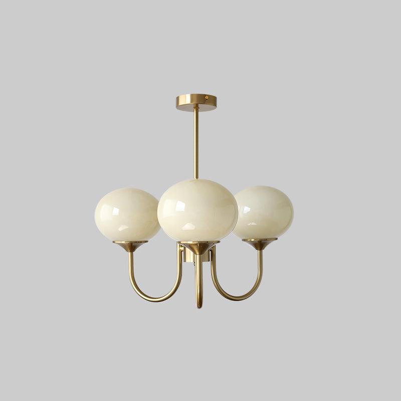 Modern Chandelier Ceiling Light with Pink Glass Shades | Decorative Dining Room Lamp