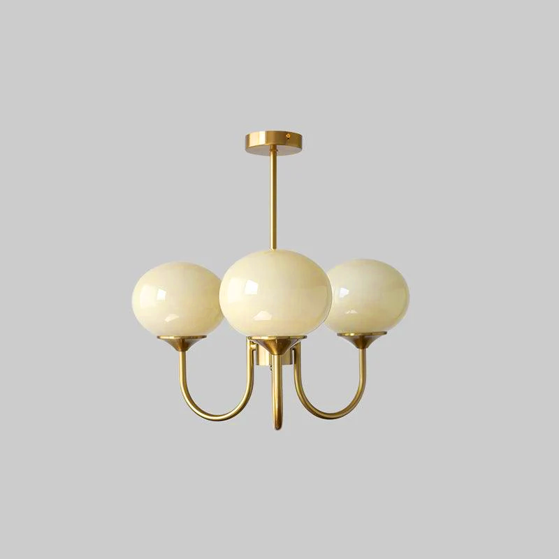Modern Chandelier Ceiling Light with Pink Glass Shades | Decorative Dining Room Lamp