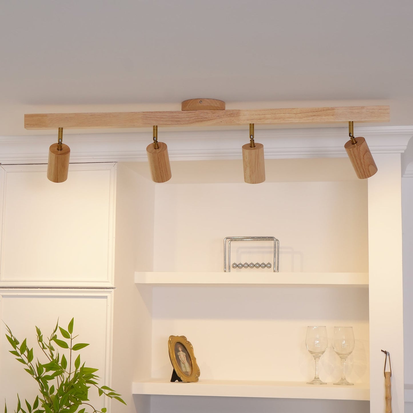 Wooden Track Ceiling Light | Modern LED Spotlight for Living Room or Hallway