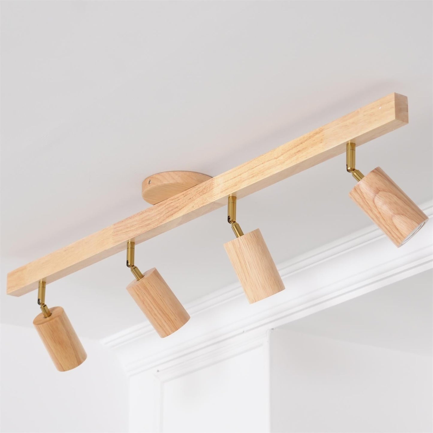 Wooden Track Ceiling Light | Modern LED Spotlight for Living Room or Hallway