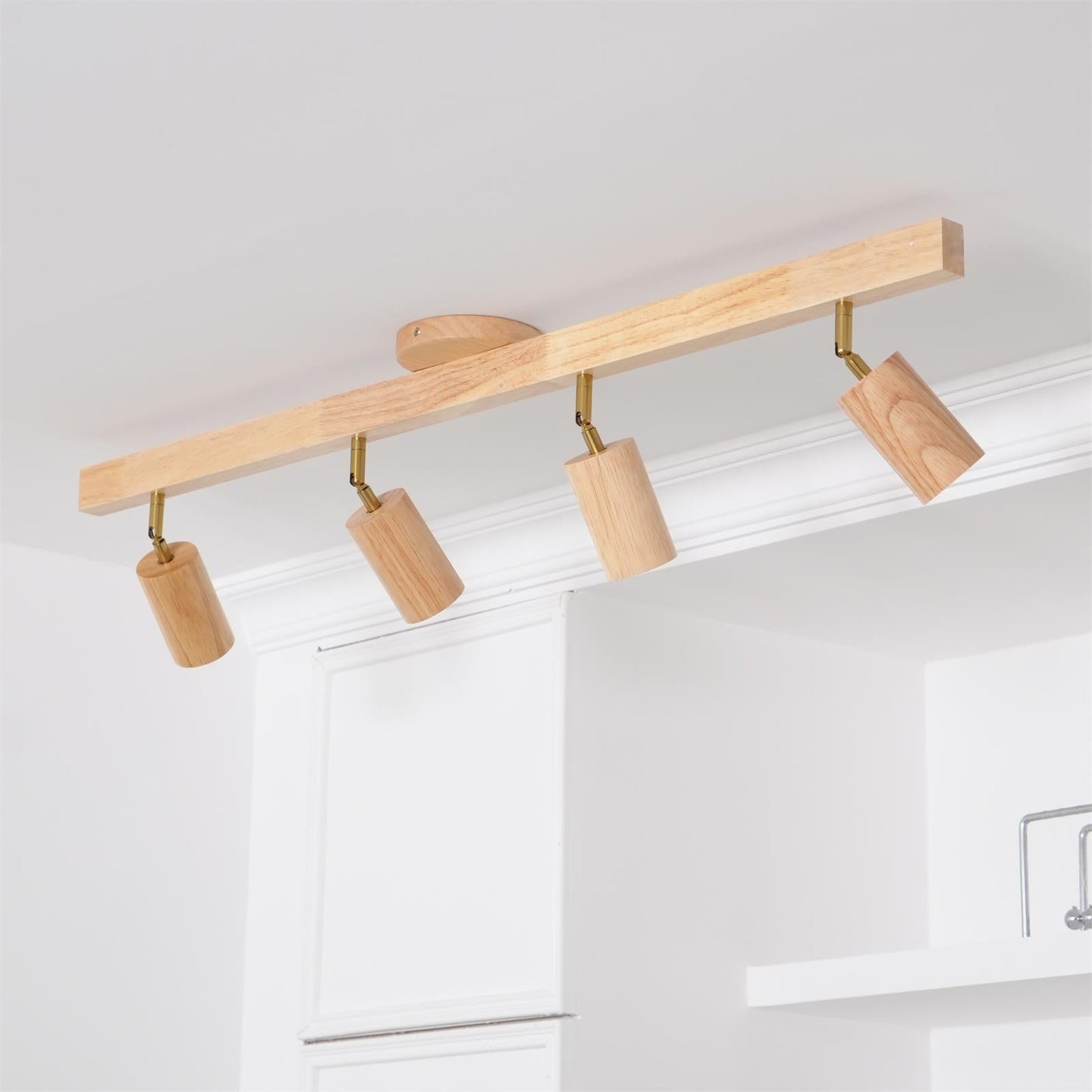 Wooden Track Ceiling Light | Modern LED Spotlight for Living Room or Hallway