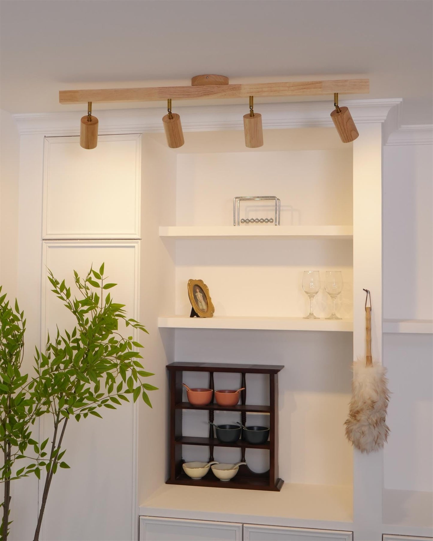 Wooden Track Ceiling Light | Modern LED Spotlight for Living Room or Hallway