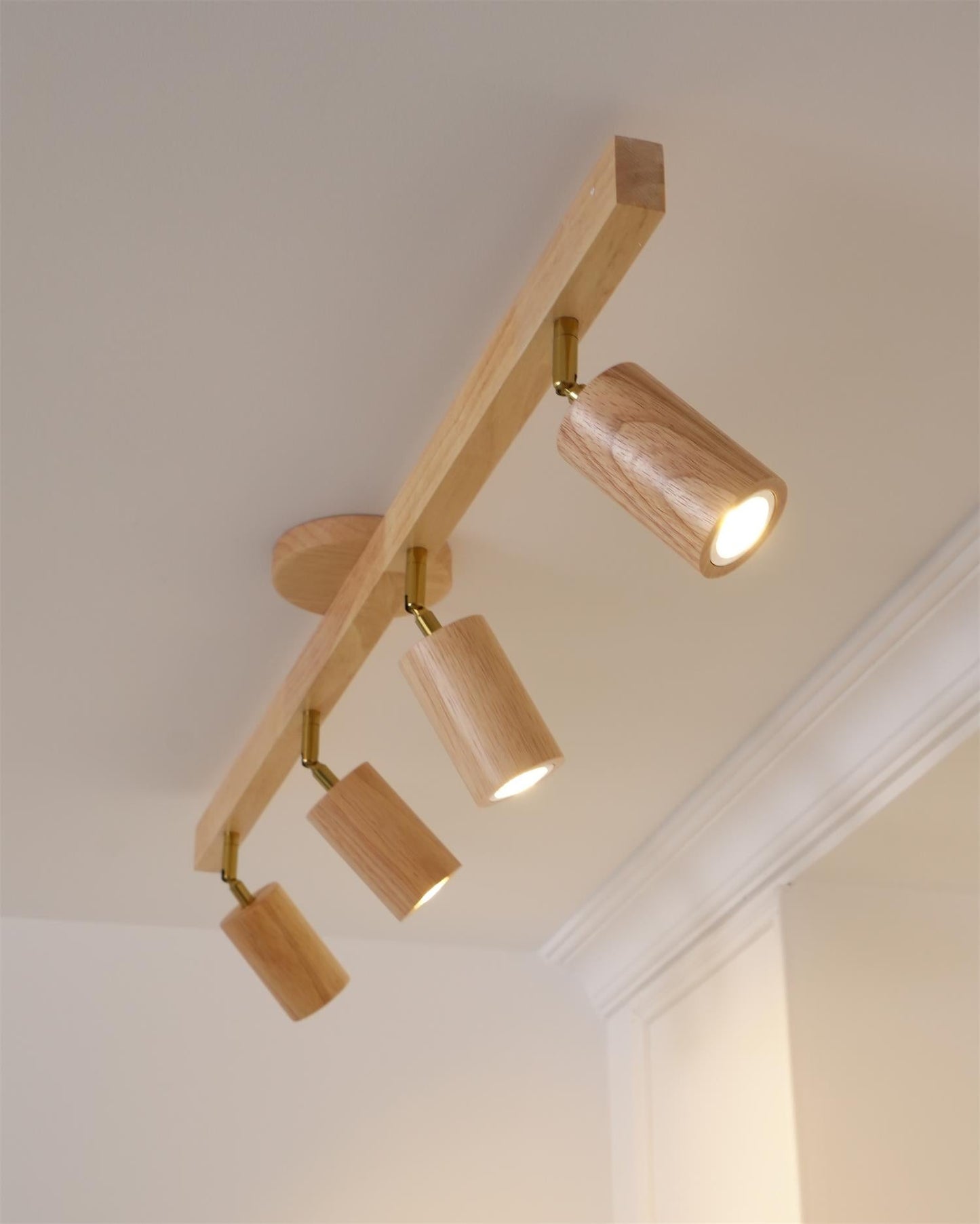 Wooden Track Ceiling Light | Modern LED Spotlight for Living Room or Hallway