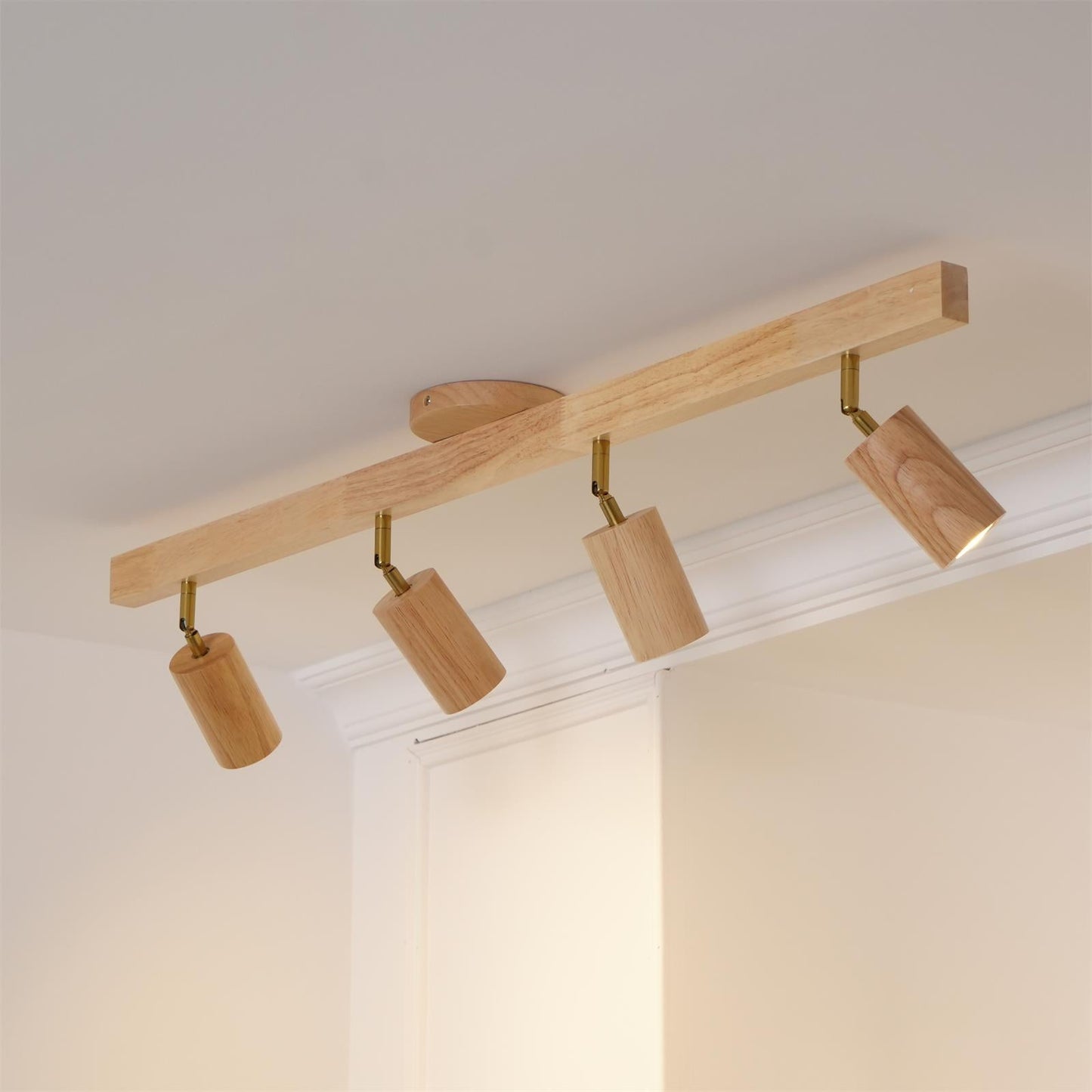 Wooden Track Ceiling Light | Modern LED Spotlight for Living Room or Hallway