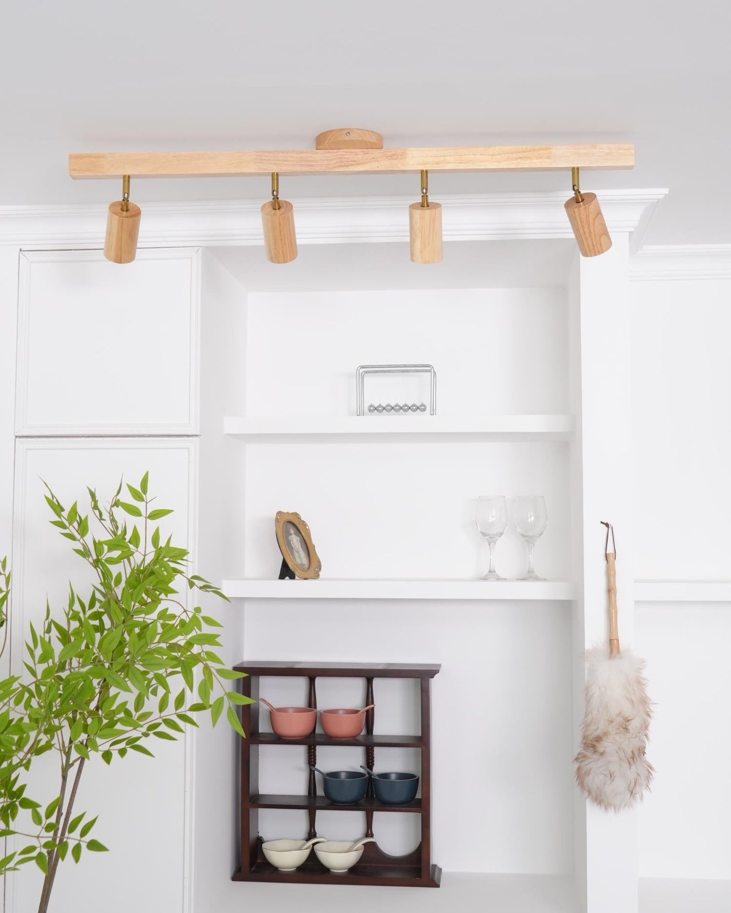 Wooden Track Ceiling Light | Modern LED Spotlight for Living Room or Hallway