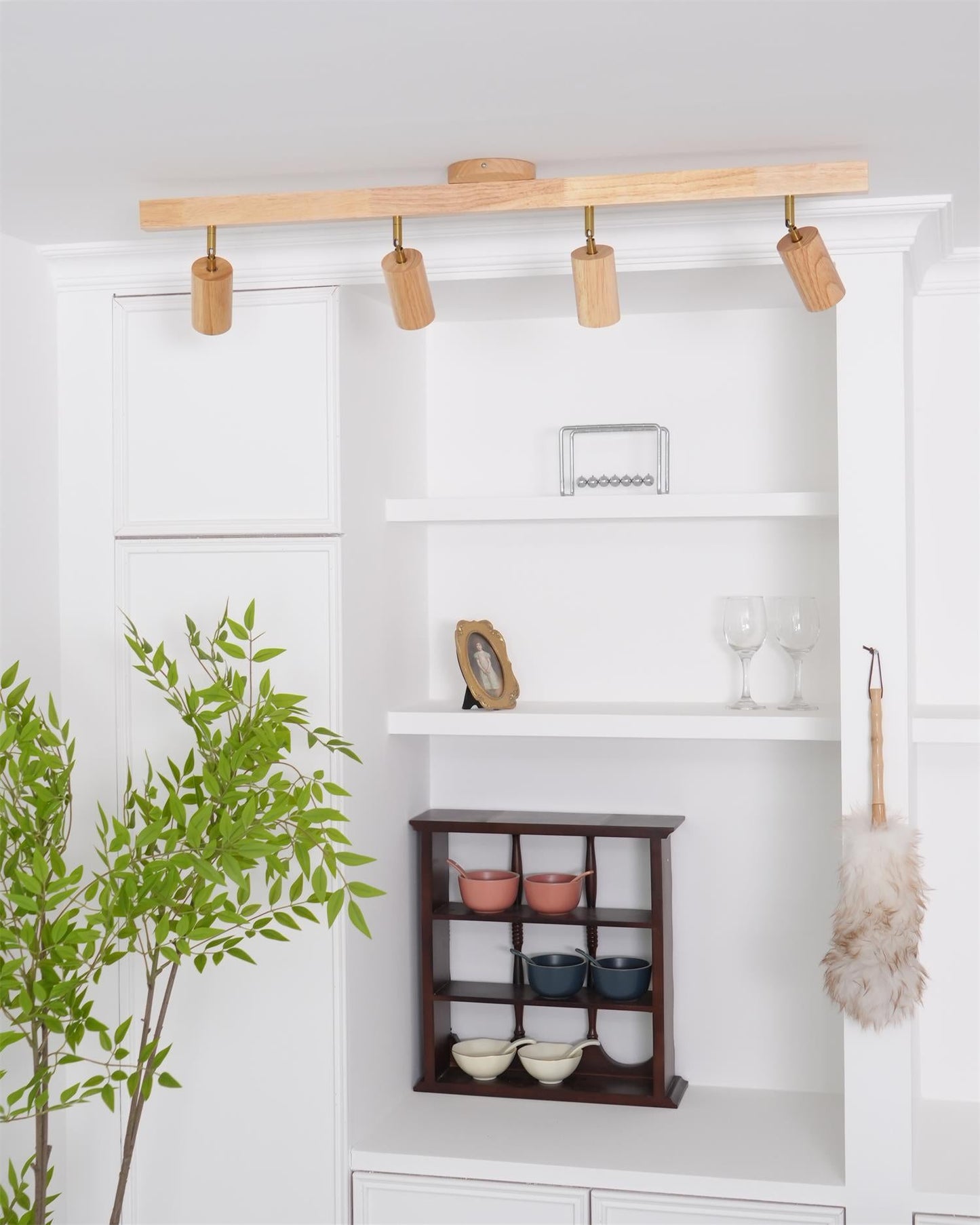 Wooden Track Ceiling Light | Modern LED Spotlight for Living Room or Hallway