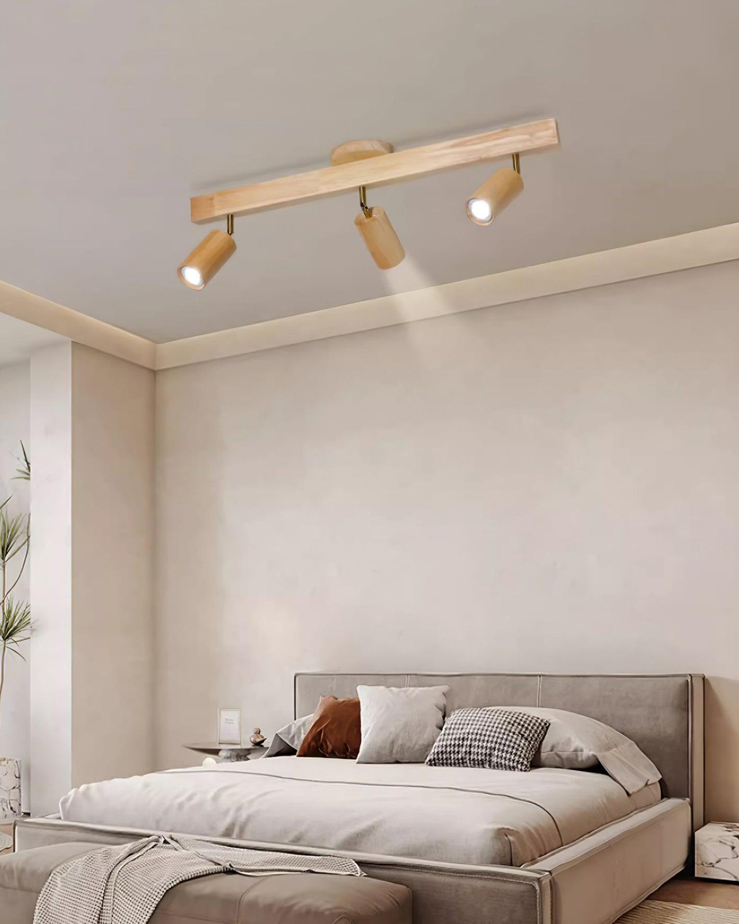 Wooden Track Ceiling Light | Modern LED Spotlight for Living Room or Hallway