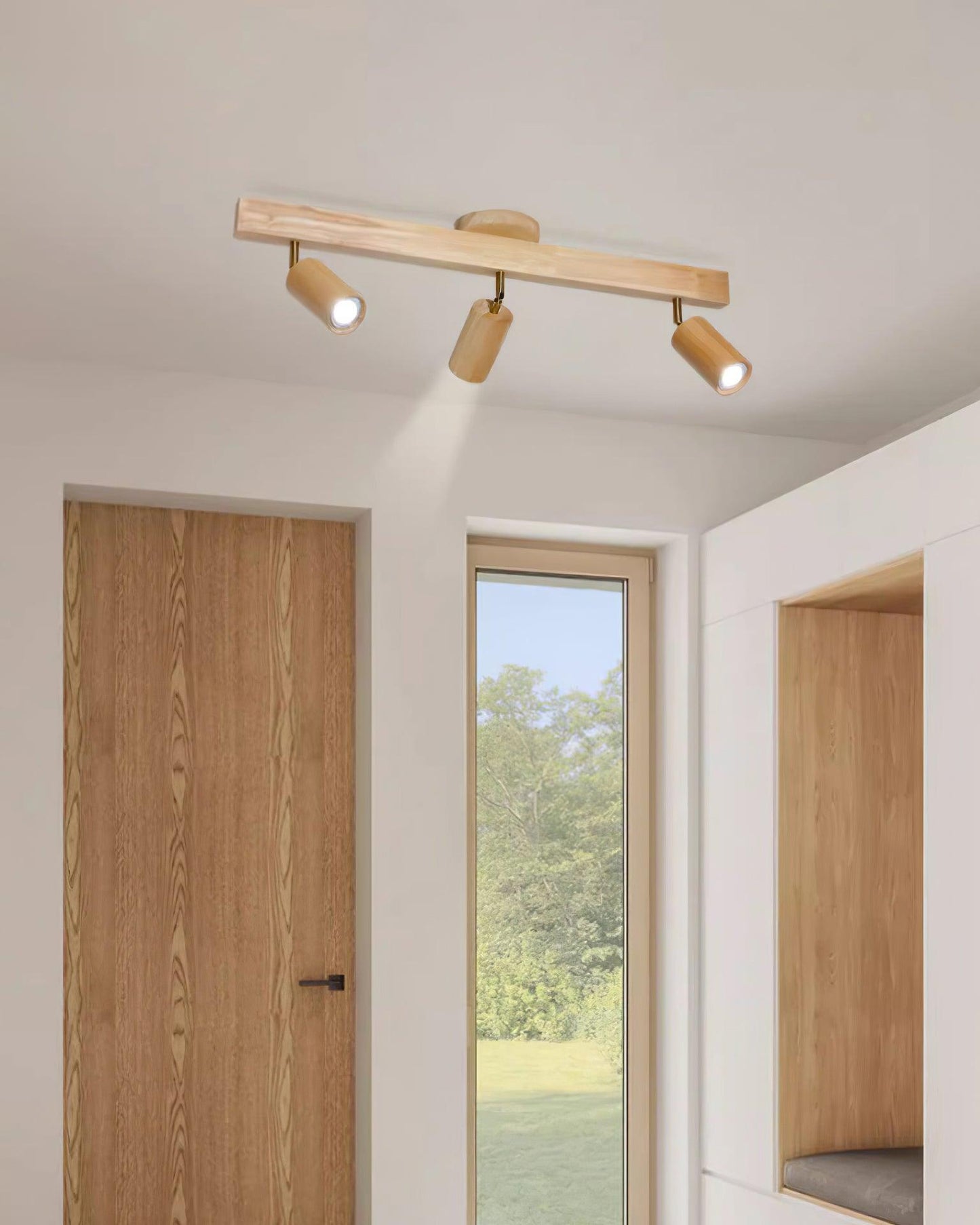 Wooden Track Ceiling Light | Modern LED Spotlight for Living Room or Hallway