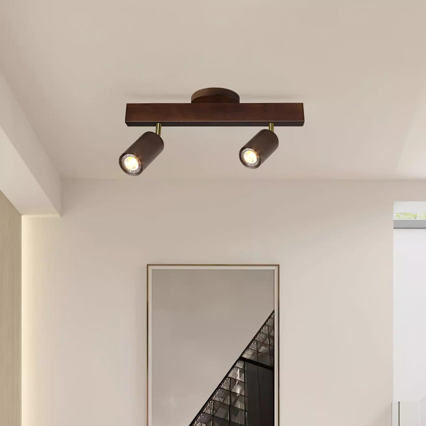 Wooden Track Ceiling Light | Modern LED Spotlight for Living Room or Hallway