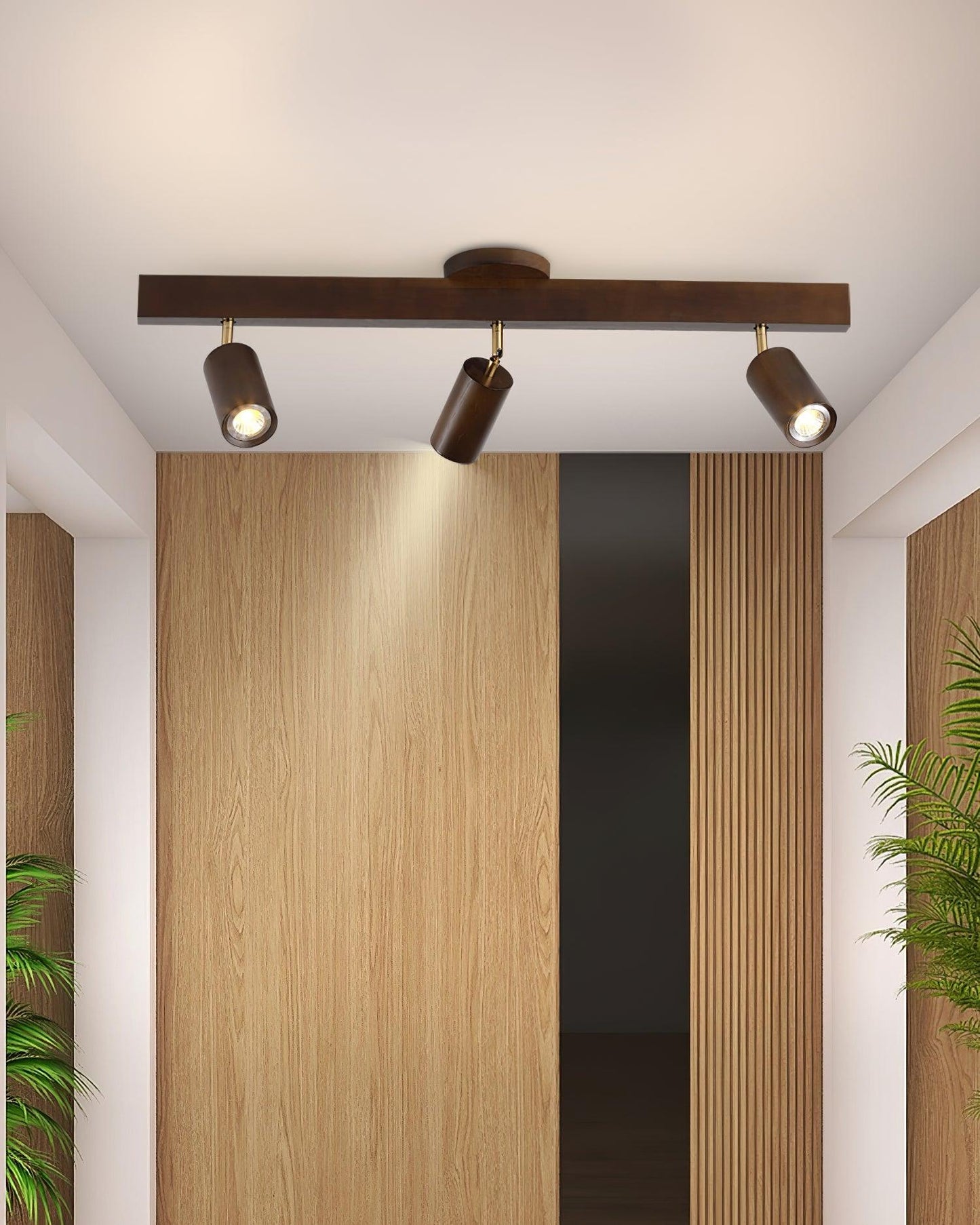 Wooden Track Ceiling Light | Modern LED Spotlight for Living Room or Hallway